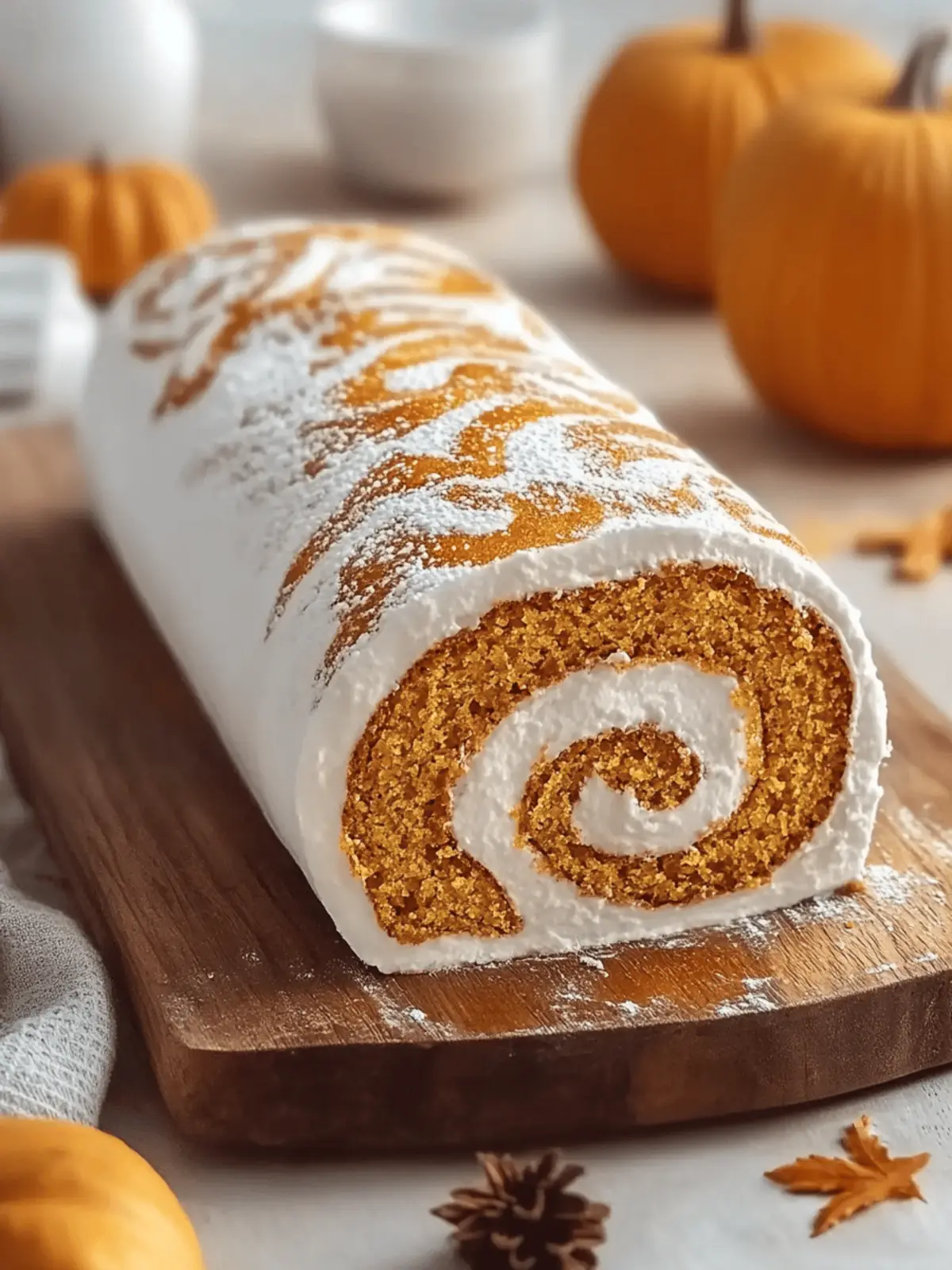 Fall Pumpkin Spice Roll Cake
