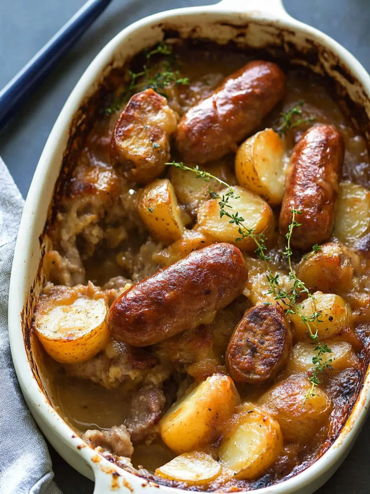 Sausage Bake with Potatoes and Gravy