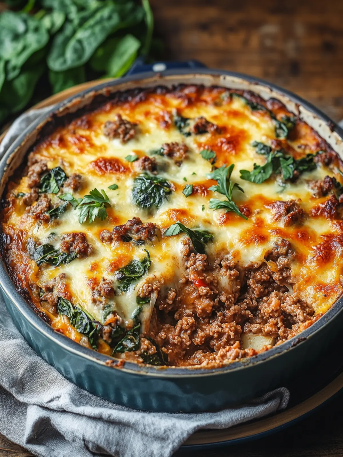 Hearty Ground Beef & Spinach Casserole for Cozy Nights 2 Ground Beef & Spinach Casserole