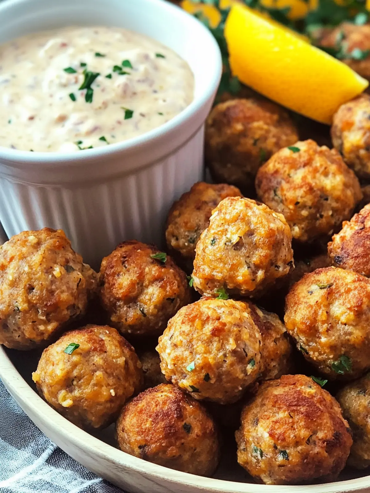 Creole Sausage Balls with Remoulade Sauce