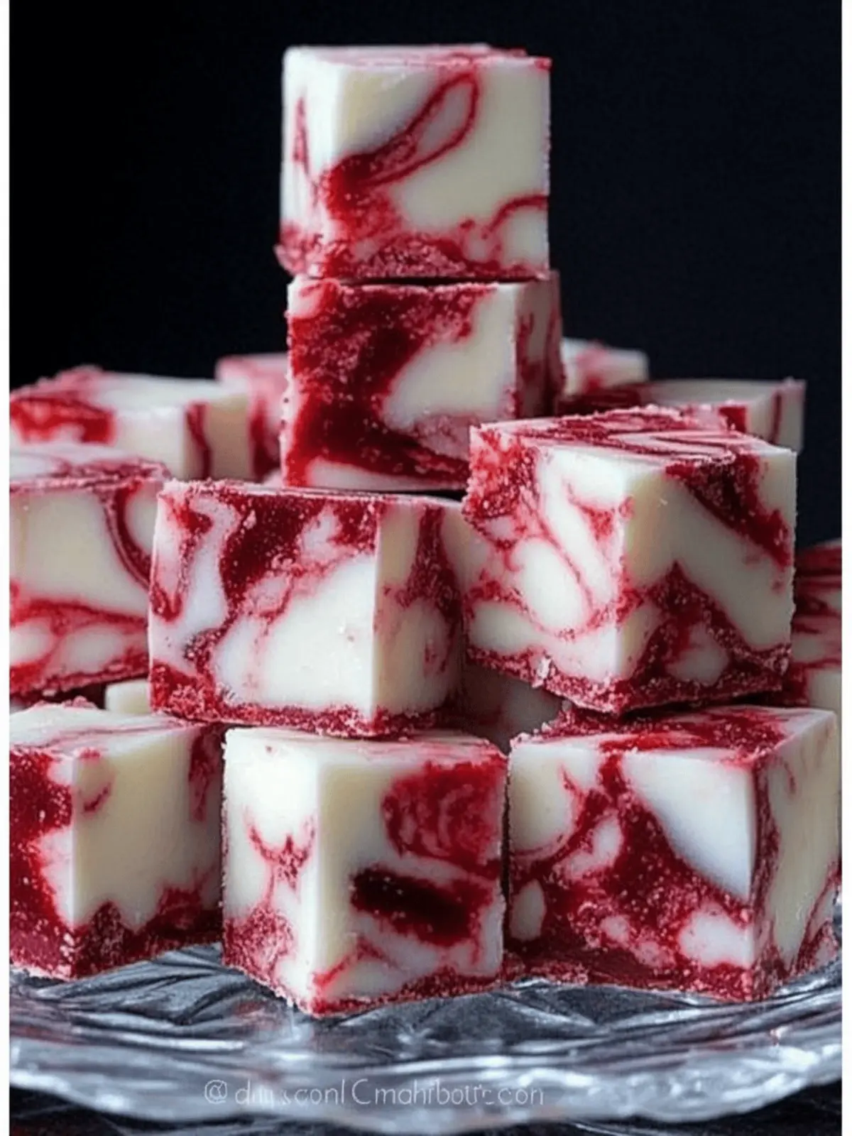 Winter White Red Velvet Fudge