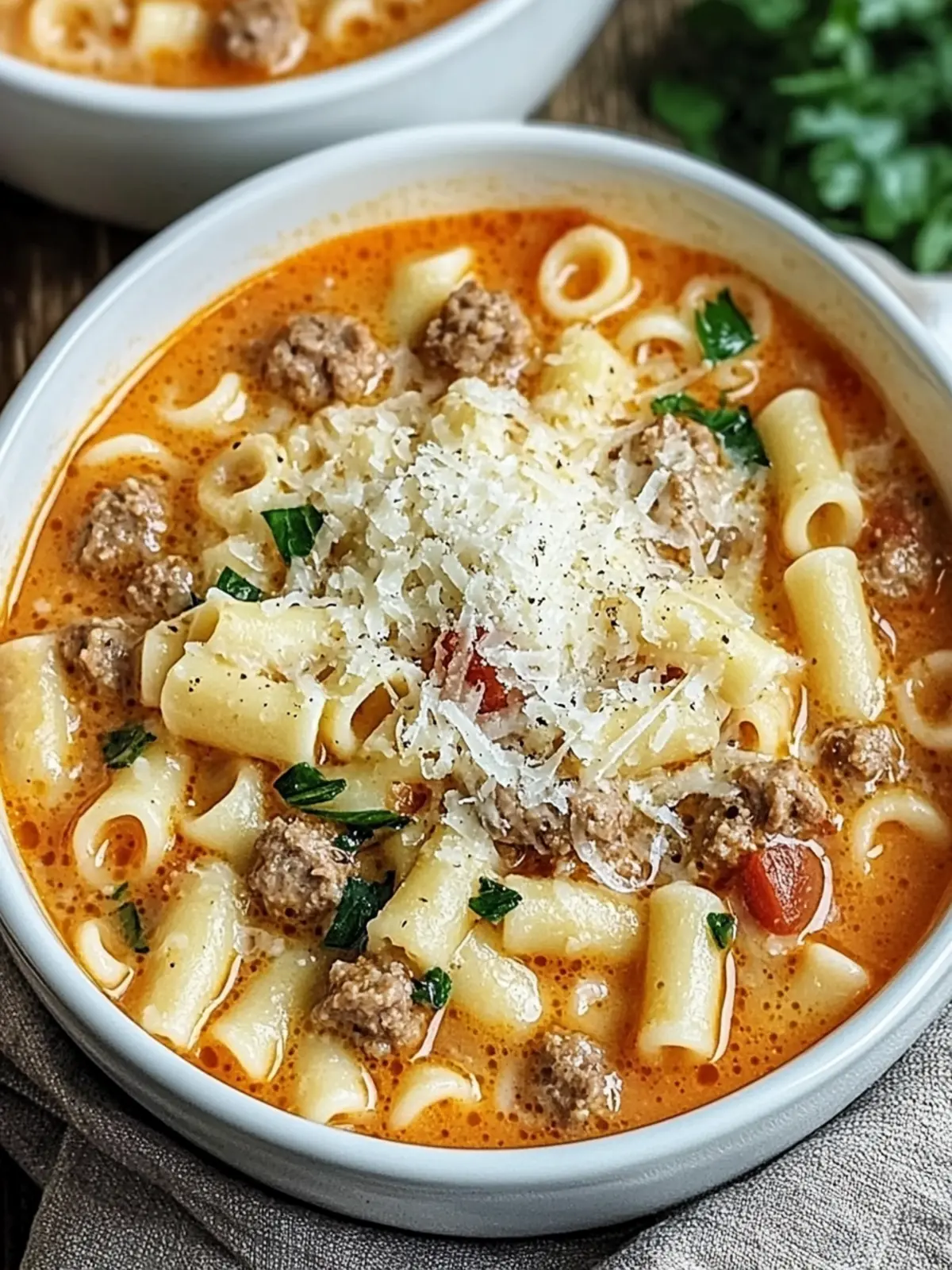 Cozy Up with Creamy Parmesan Italian Sausage Ditalini Soup 2 Parmesan Italian Sausage Ditalini Soup