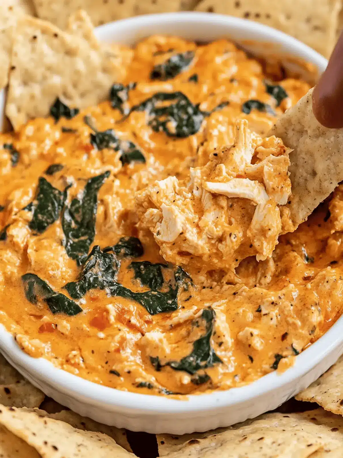 Buffalo Chicken Spinach Dip