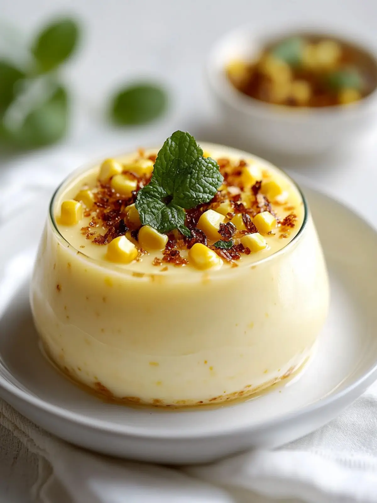 Savory Roasted Corn Panna Cotta with Zesty Chili-Lime Oil 2 Roasted Corn Panna Cotta