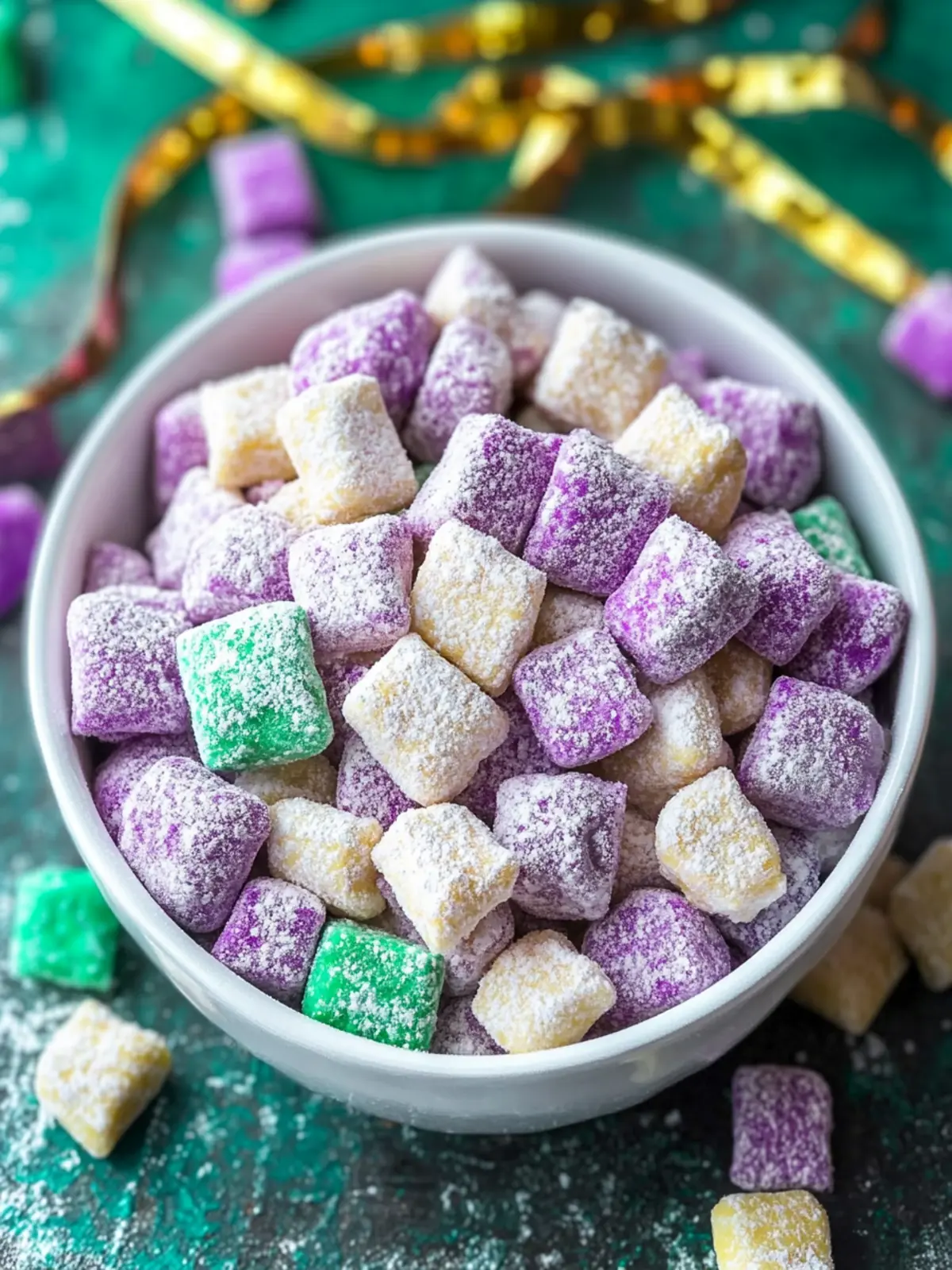 Mardi Gras Puppy Chow: A Fun, Gluten-Free Festive Treat 3 Mardi Gras Puppy Chow