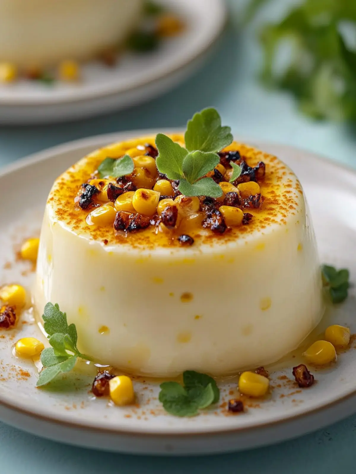 Savory Roasted Corn Panna Cotta with Zesty Chili-Lime Oil 4 Roasted Corn Panna Cotta