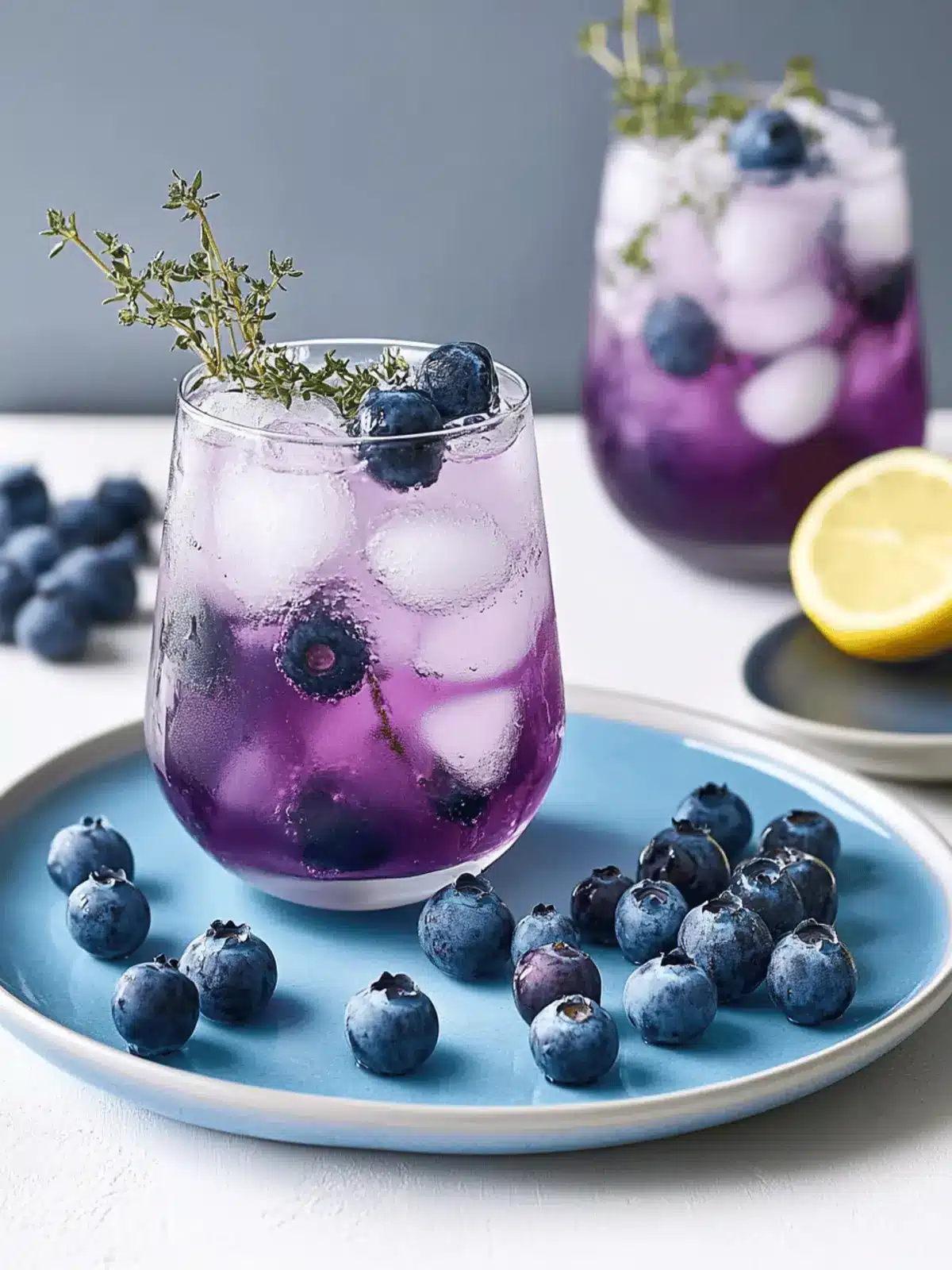 Blueberry Thyme Gin Fizz