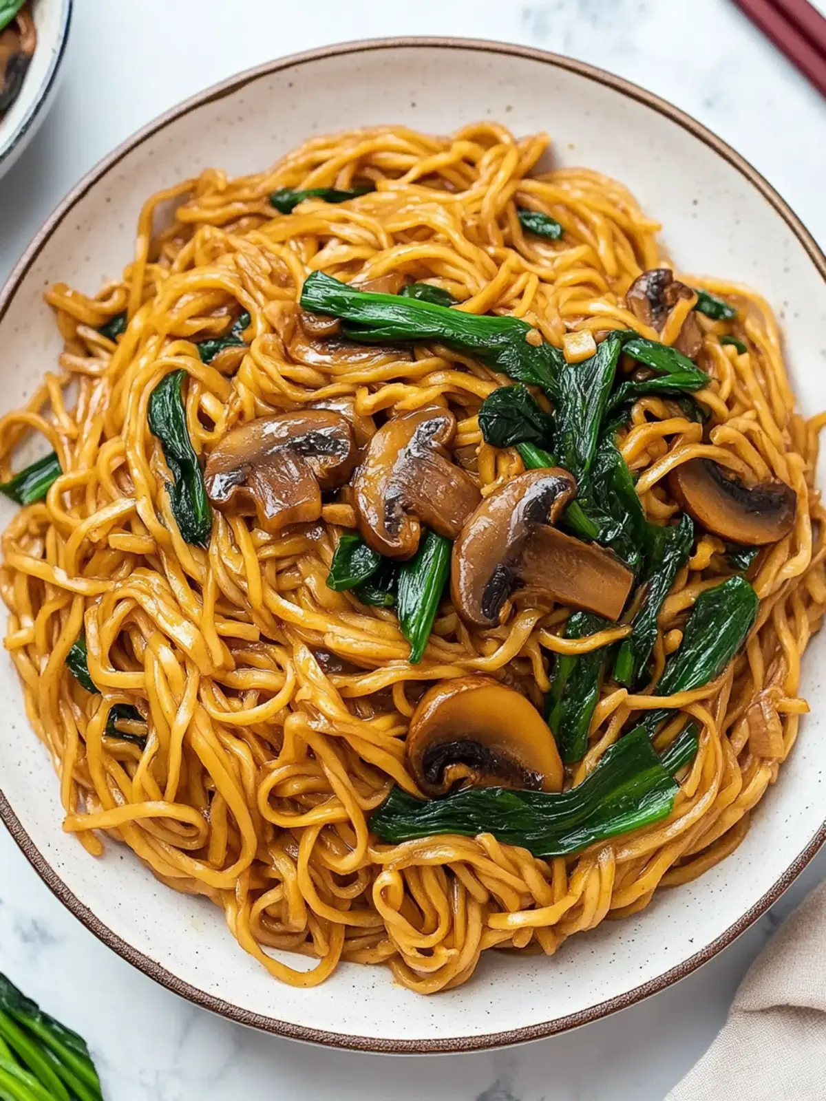 Delicious Braised E-Fu Noodles With Mushrooms in 30 Minutes 4 Braised E-Fu Noodles With Mushrooms