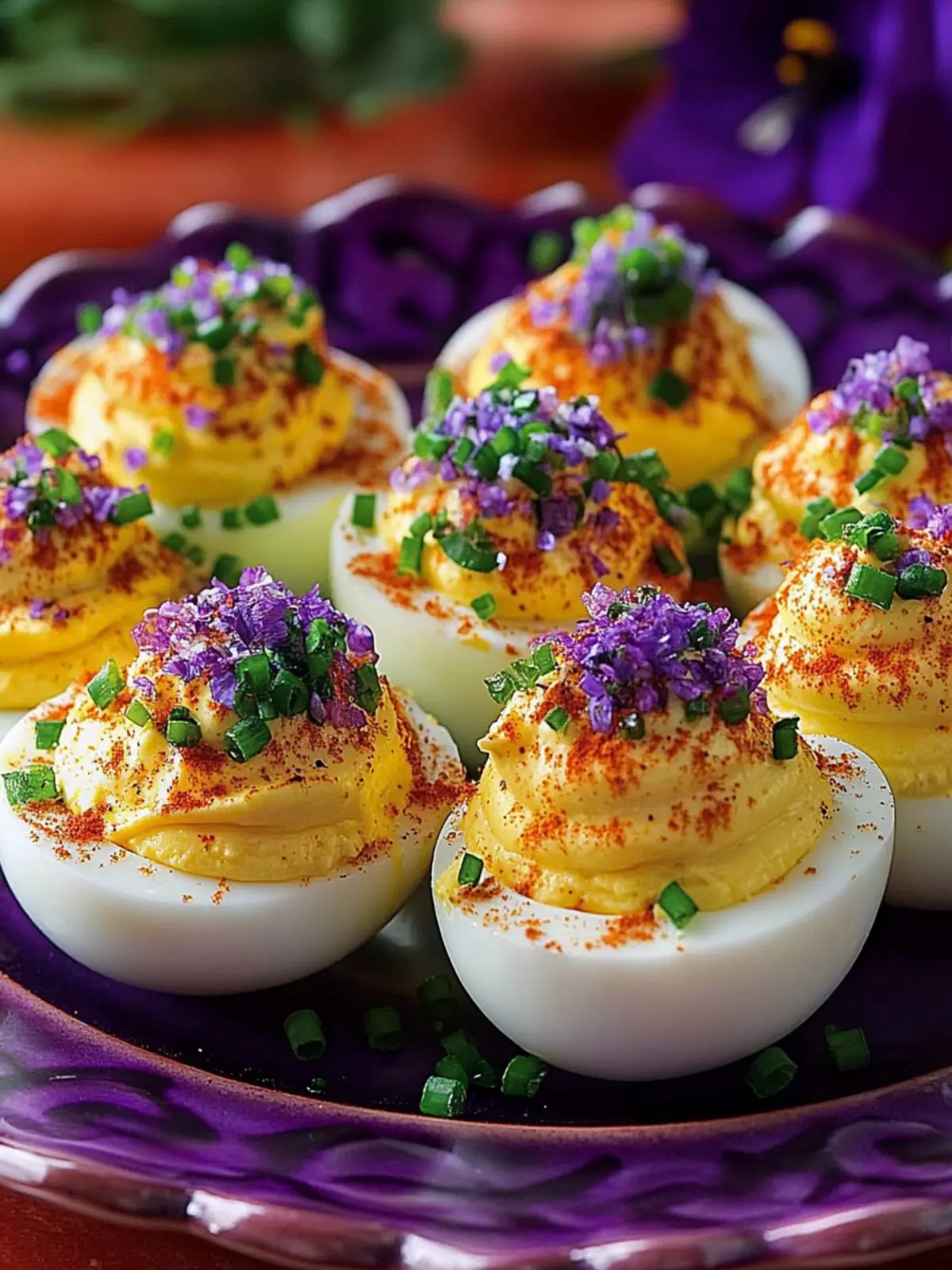 Mardi Gras Deviled Eggs