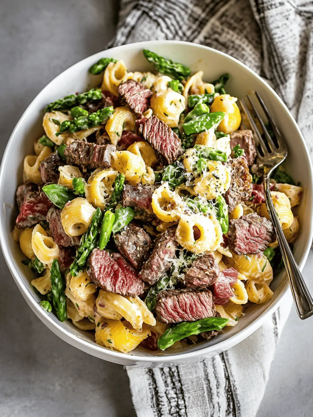 Savory Steak Pasta Salad with Creamy Asparagus Dressing 3 Steak Pasta Salad