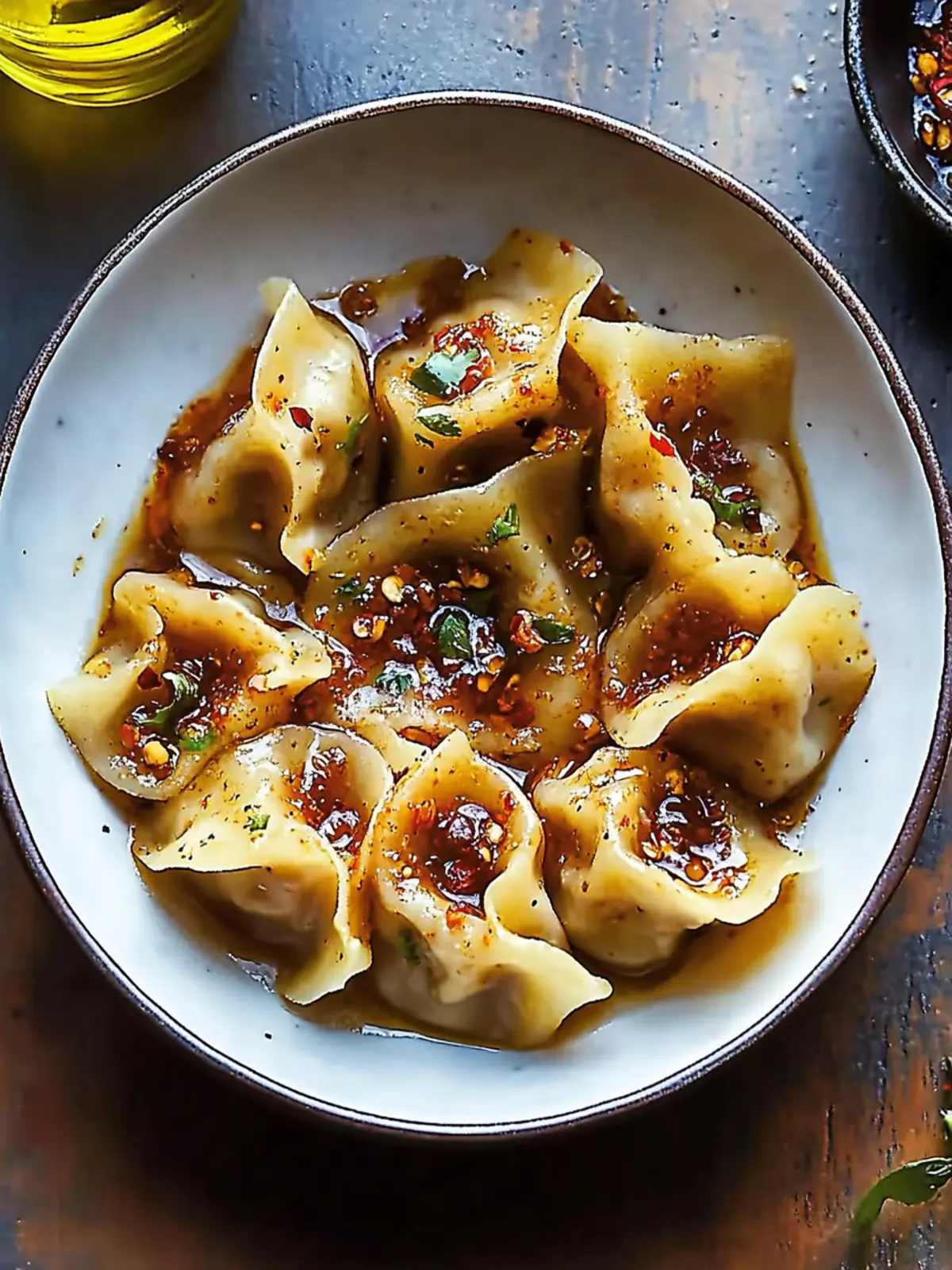 Spicy Won Tons With Chile Oil