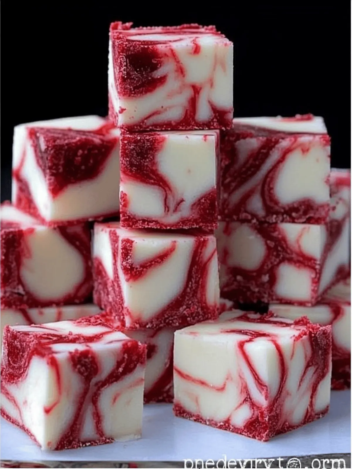 Winter White Red Velvet Fudge