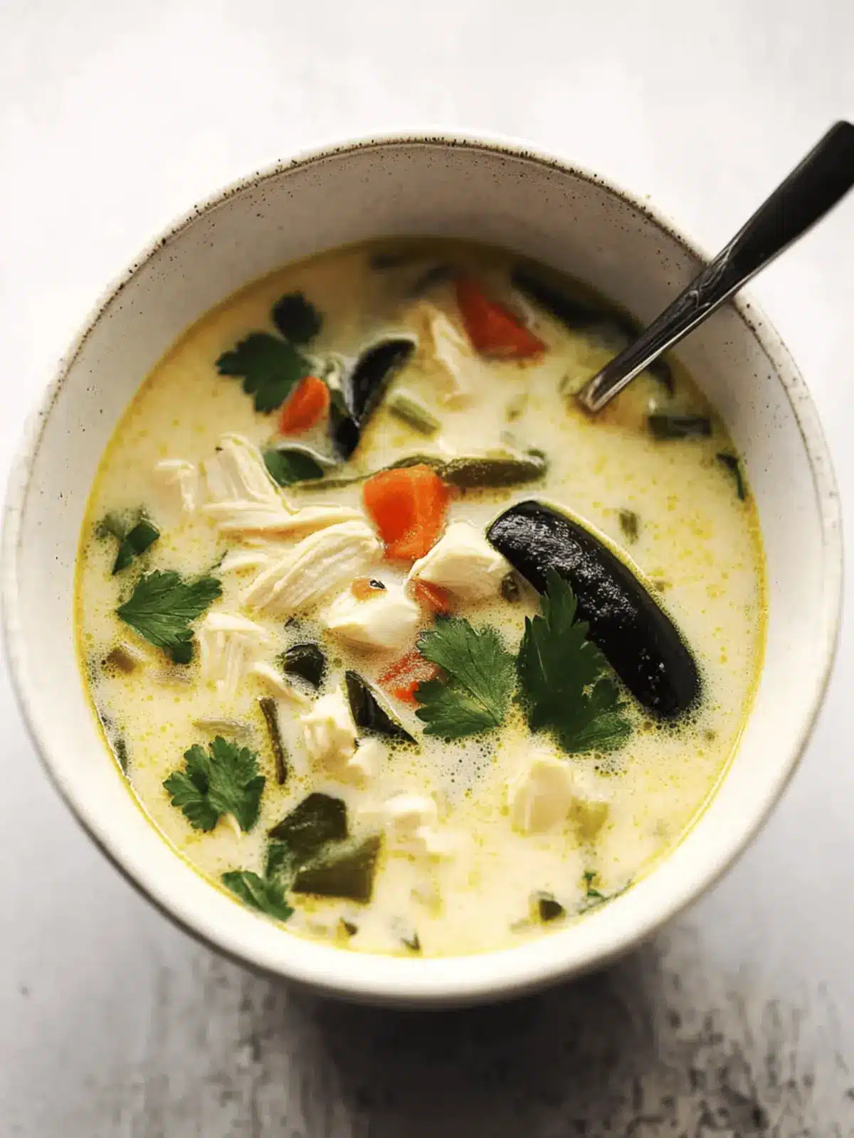 Creamy Chicken Poblano Soup