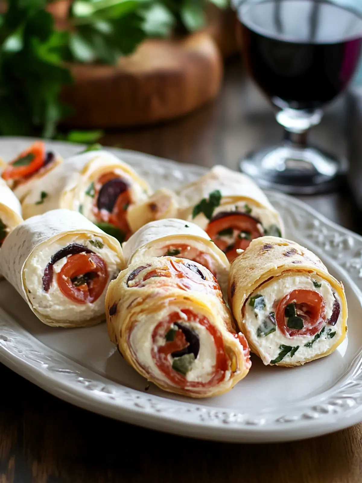 Muffuletta Cream Cheese Roll-Up