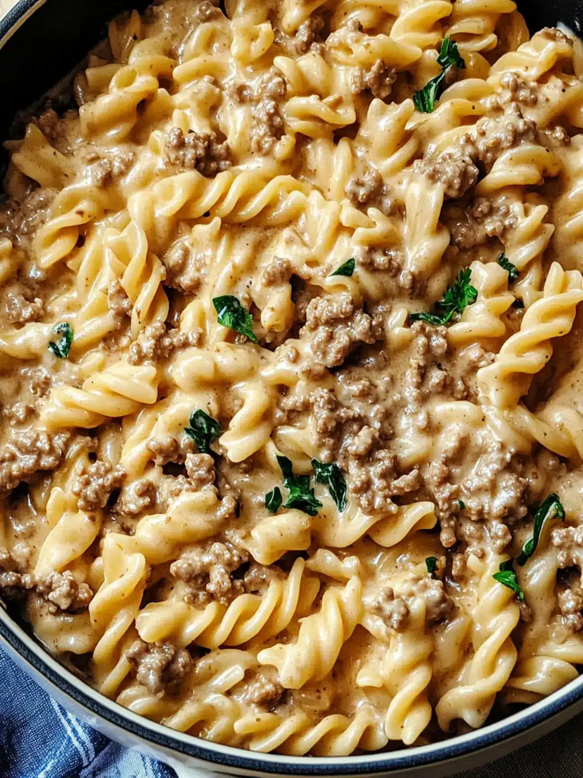 Stovetop Creamy Ground Beef Pasta