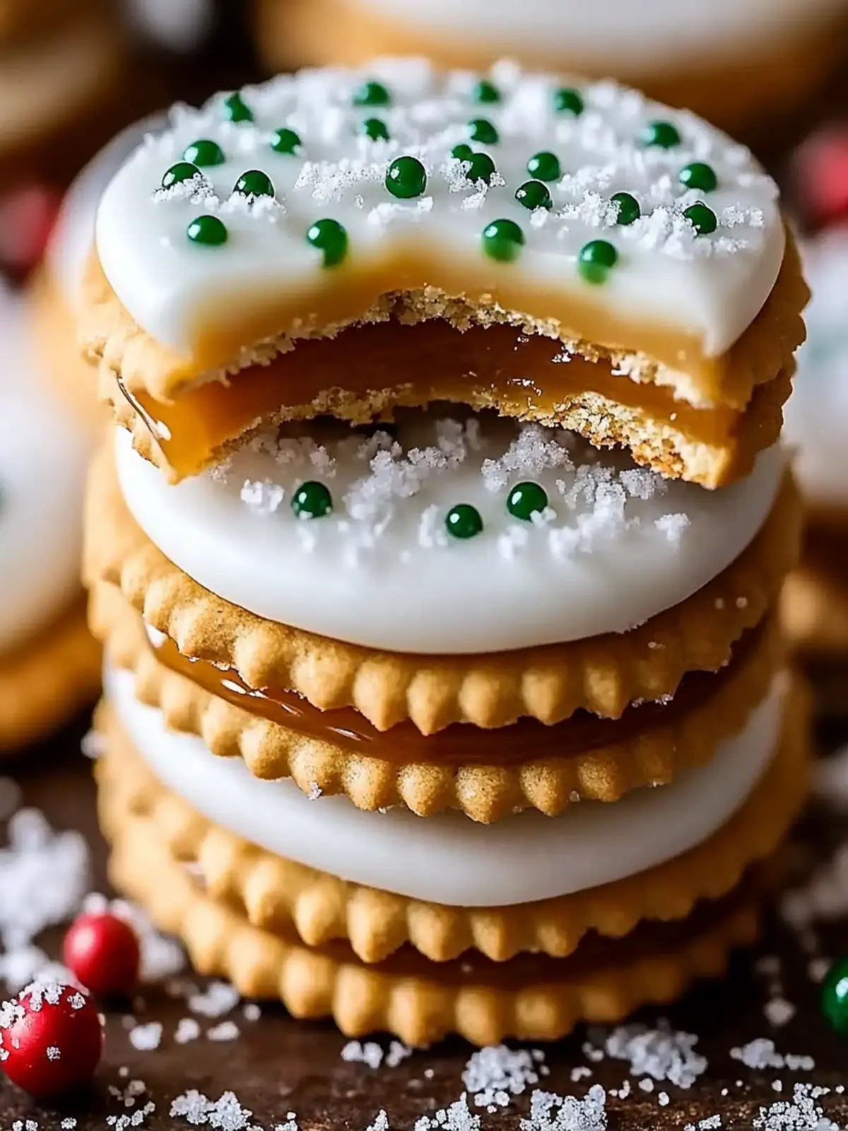 Caramel Ritz Cracker Christmas Cookies