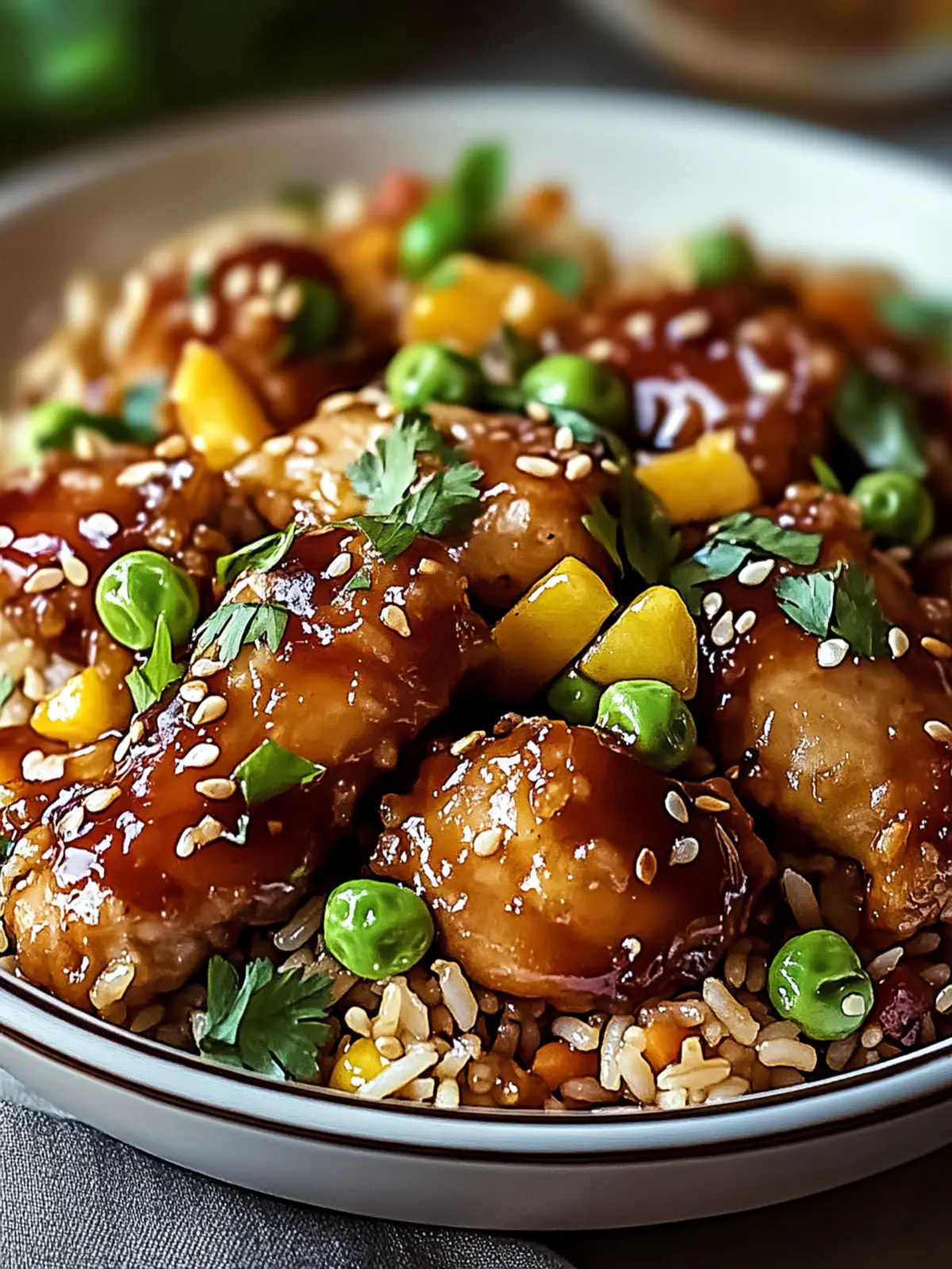 Crispy Saucy Chicken with Vegetable Fried Rice