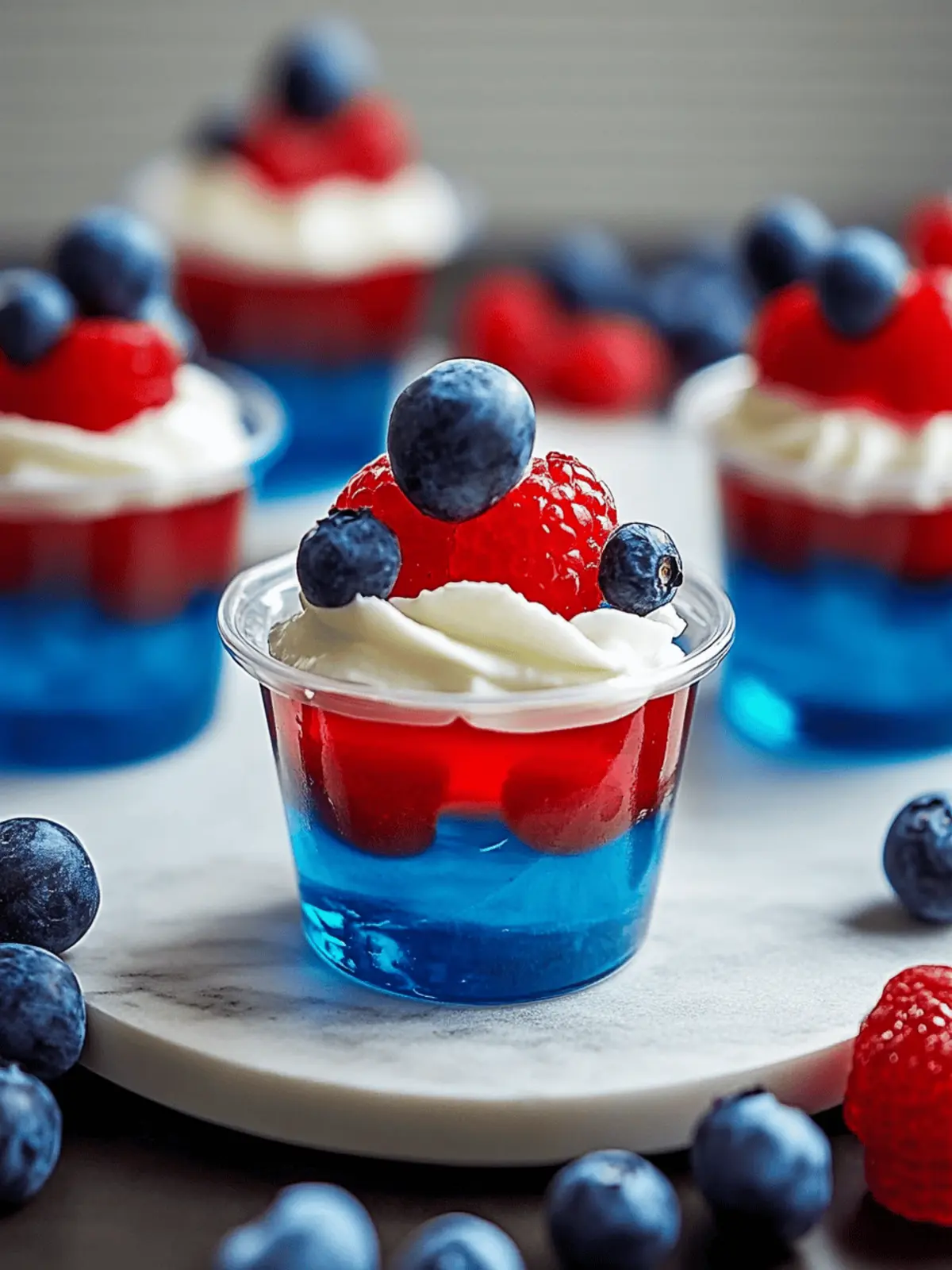 Red, White, and Blue Jello Cups