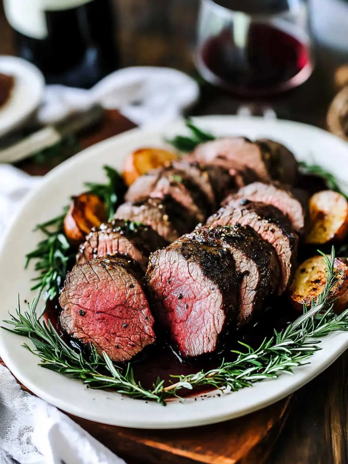Beef Tenderloin with Red Wine Sauce