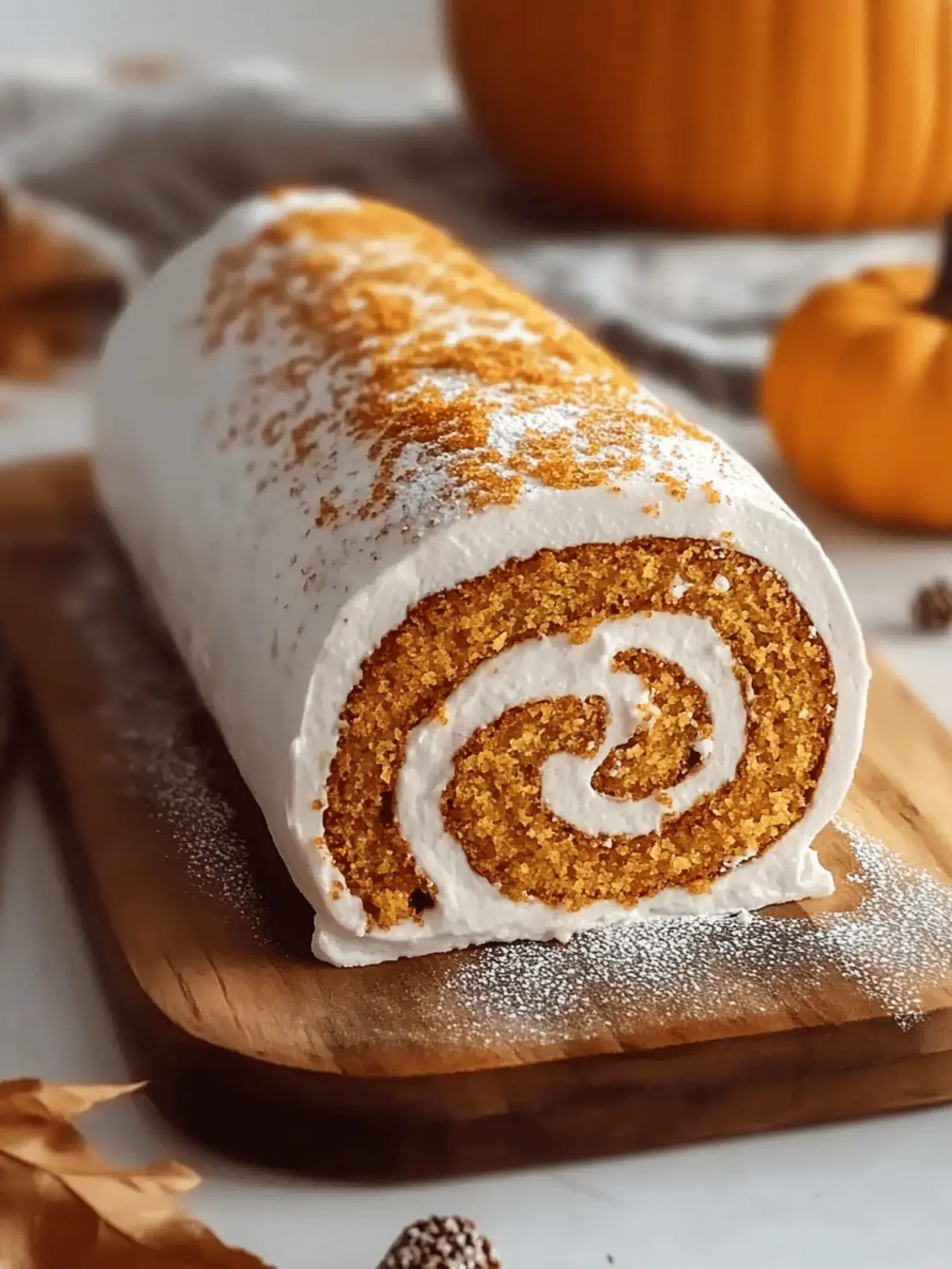 Fall Pumpkin Spice Roll Cake