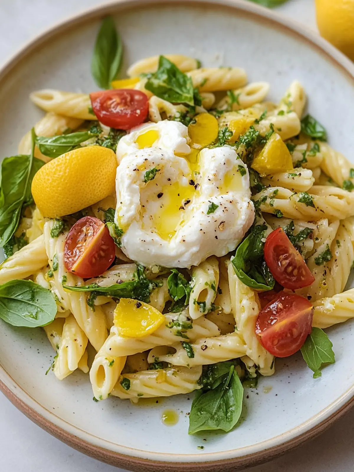 Lemon Burrata Pasta Salad for a Bright Summer Feast 2 Lemon Burrata Pasta Salad