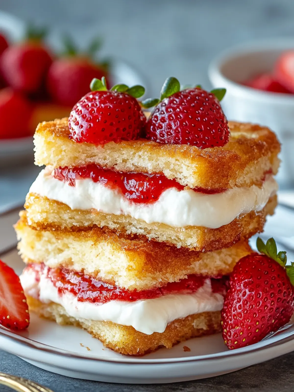Fried Strawberry Cheesecake Sandwiches
