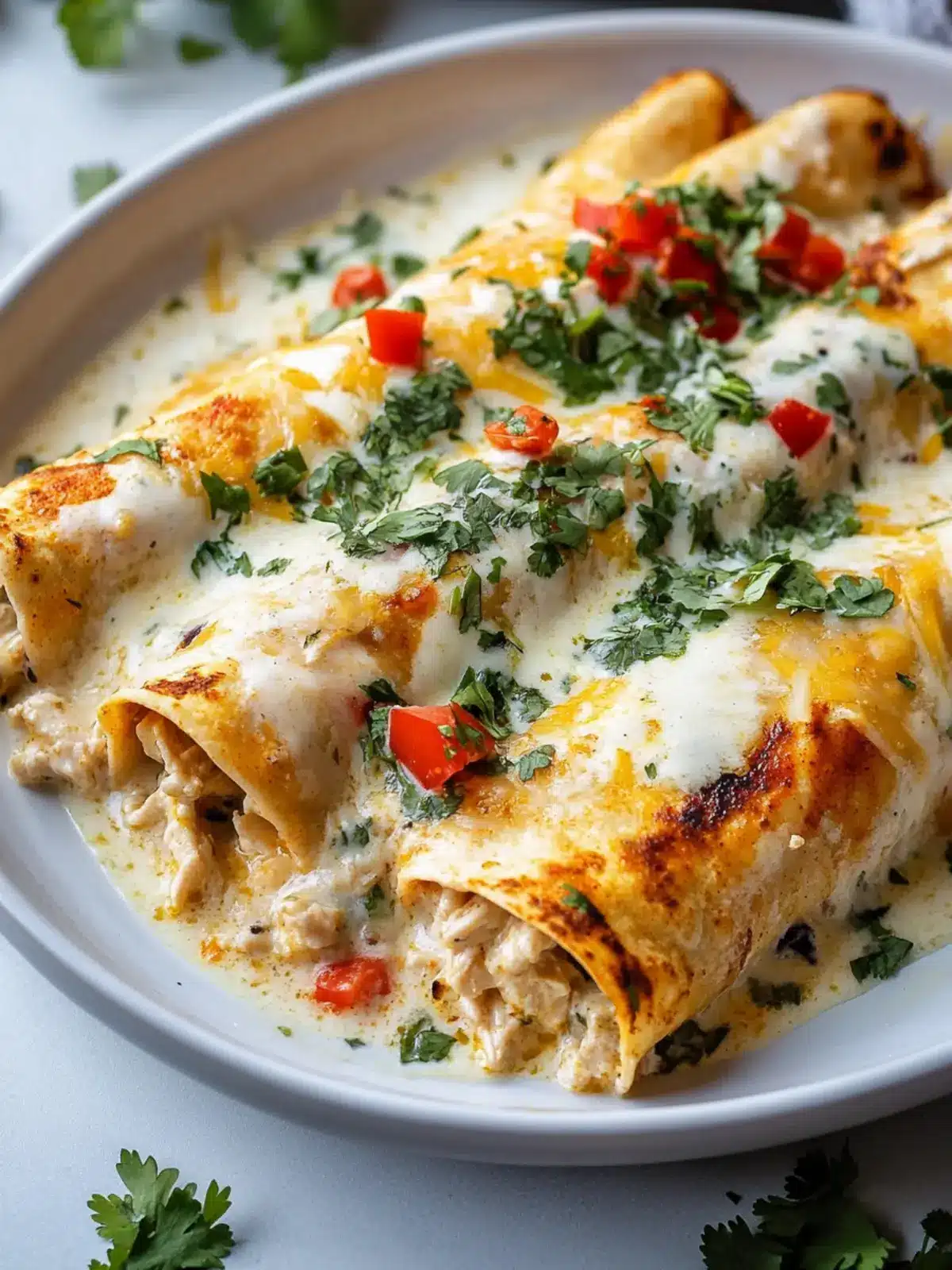 Creamy Chicken Enchiladas With White Sauce You ll Love 4 Chicken Enchiladas With White Sauce