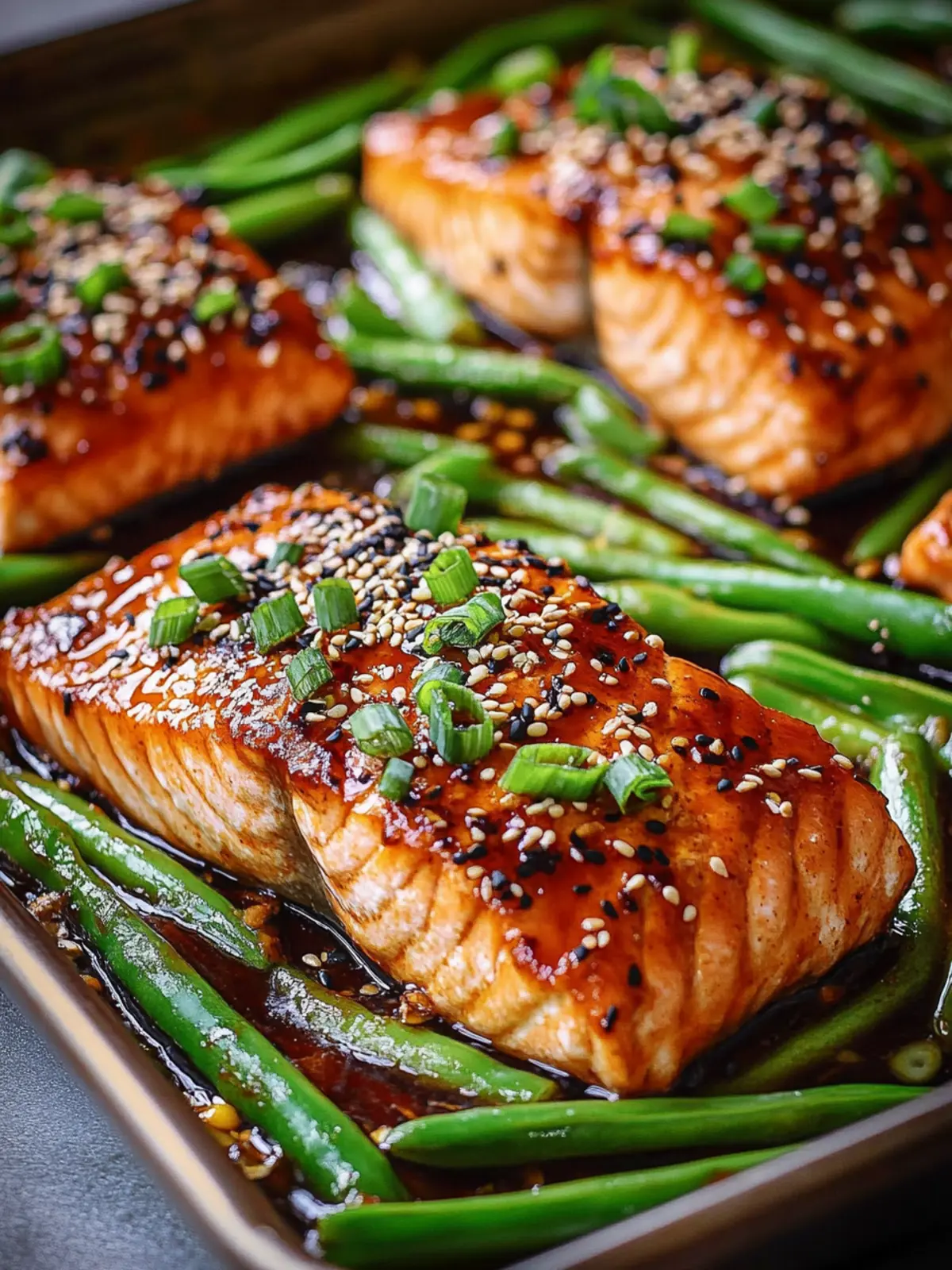 Irresistible Sheet Pan Teriyaki Salmon with Crisp Green Beans 2 Sheet Pan Teriyaki Salmon