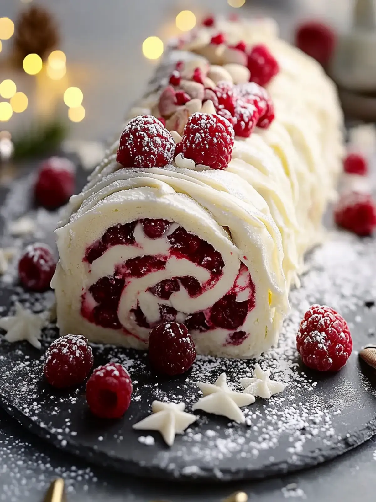 Indulge in this White Chocolate Raspberry Yule Log Delight 3 White Chocolate Raspberry Yule Log