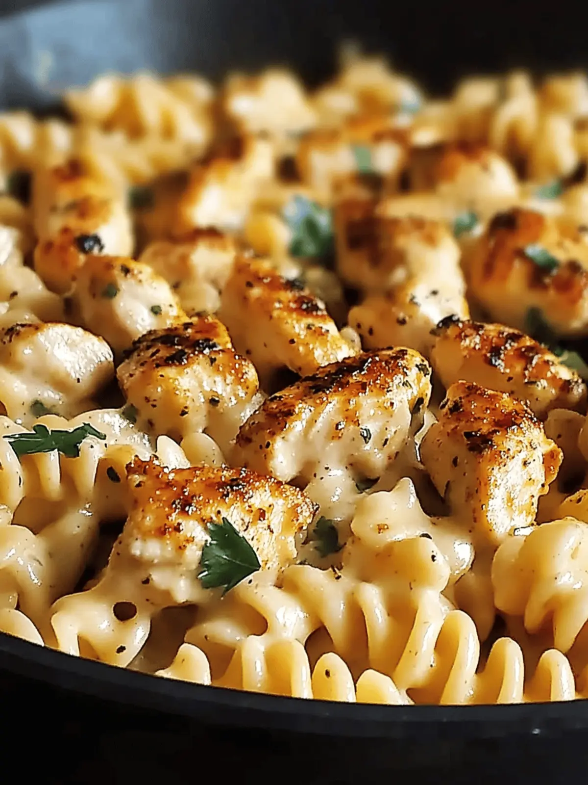 Cheesy Cajun Garlic Chicken Rotini Skillet