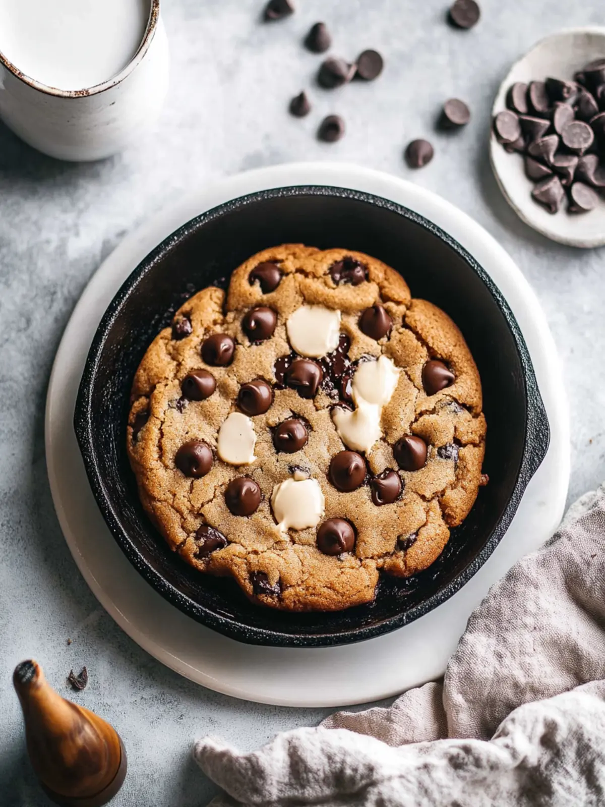 Vegan Skillet Chocolate Chip Cookie: Warm, Gooey Indulgence 2 Vegan Skillet Chocolate Chip Cookie