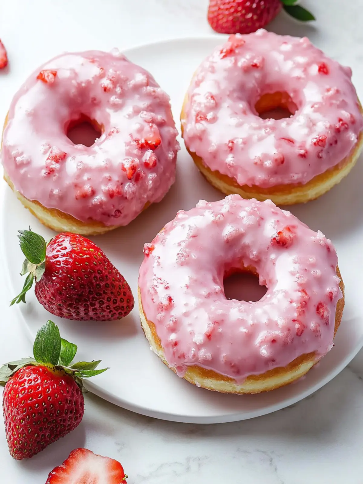 Light & Fluffy Strawberry Cake Donuts for a Spring Treat 3 Strawberry Cake Donuts