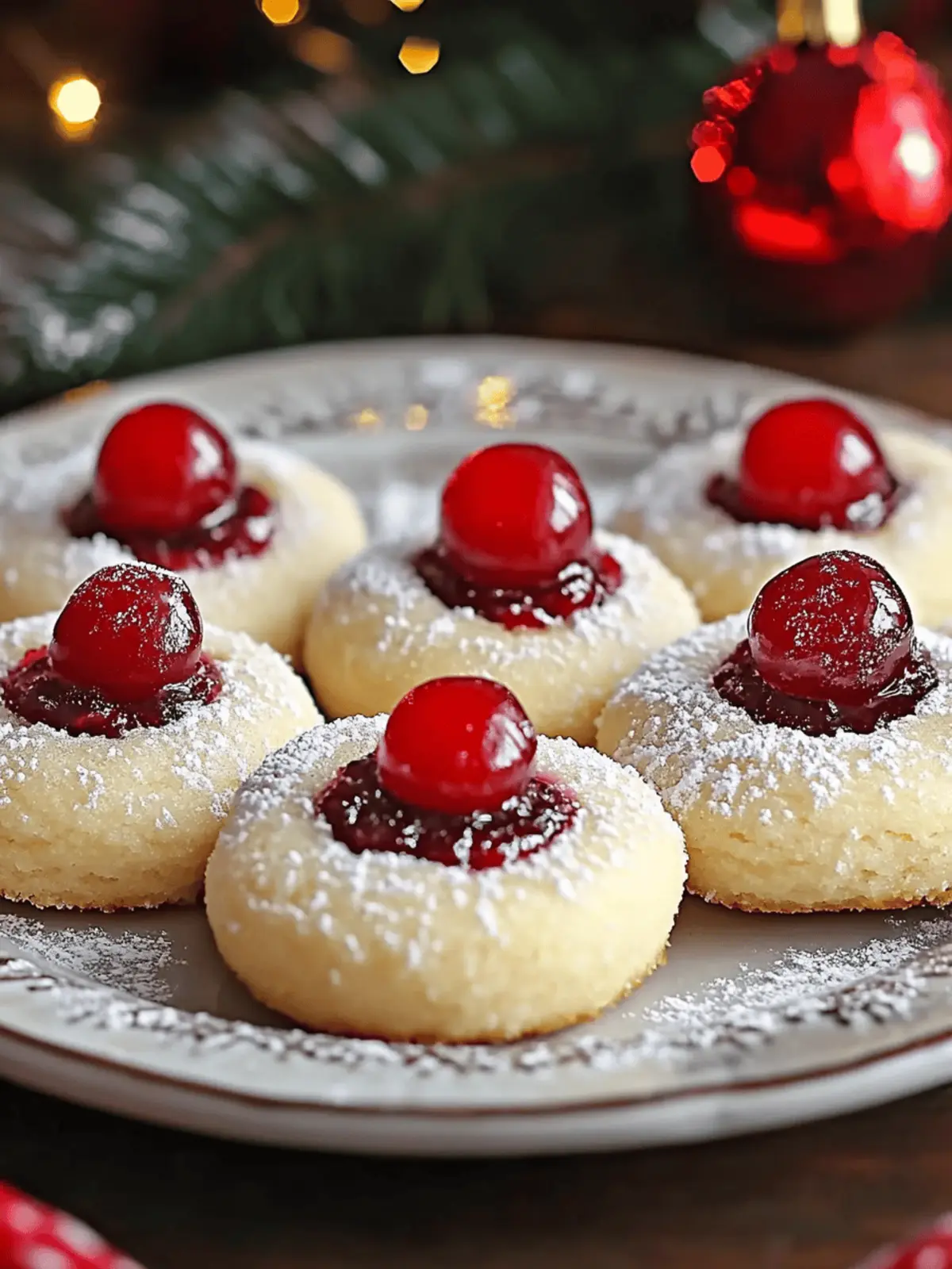 Christmas Maraschino Cherry Shortbread Cookies