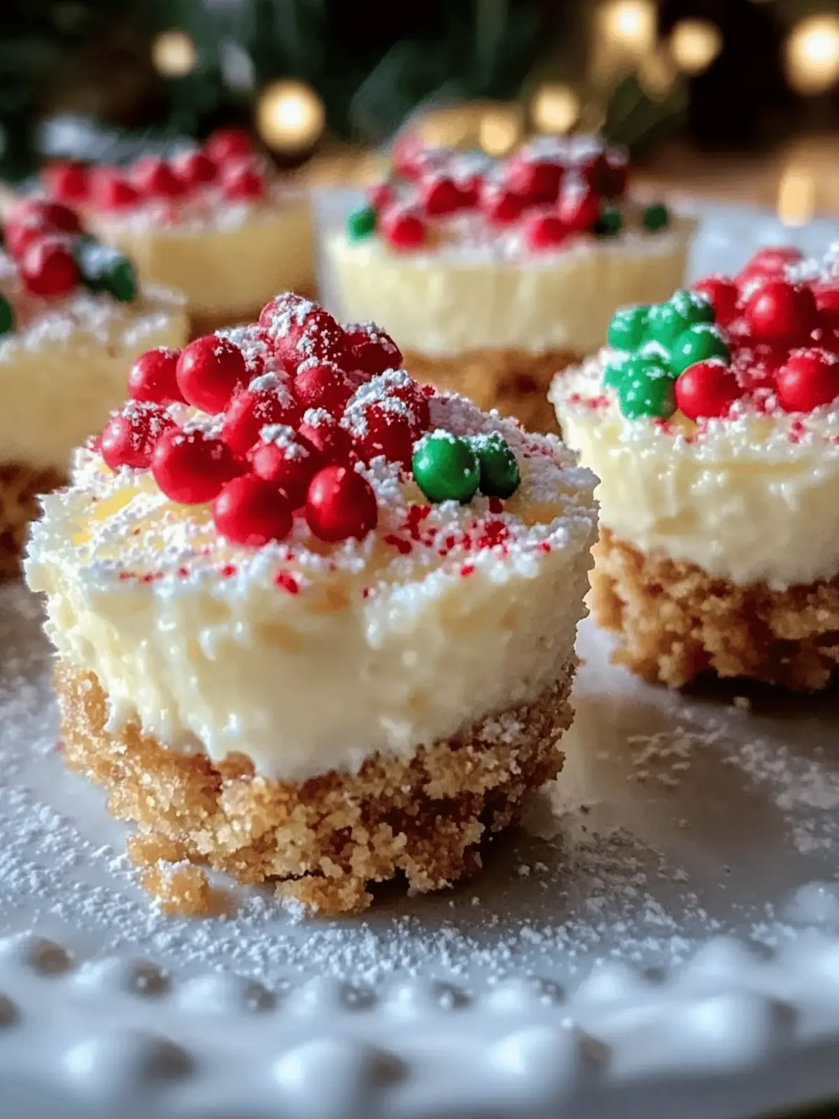 Mini Christmas Cheesecakes