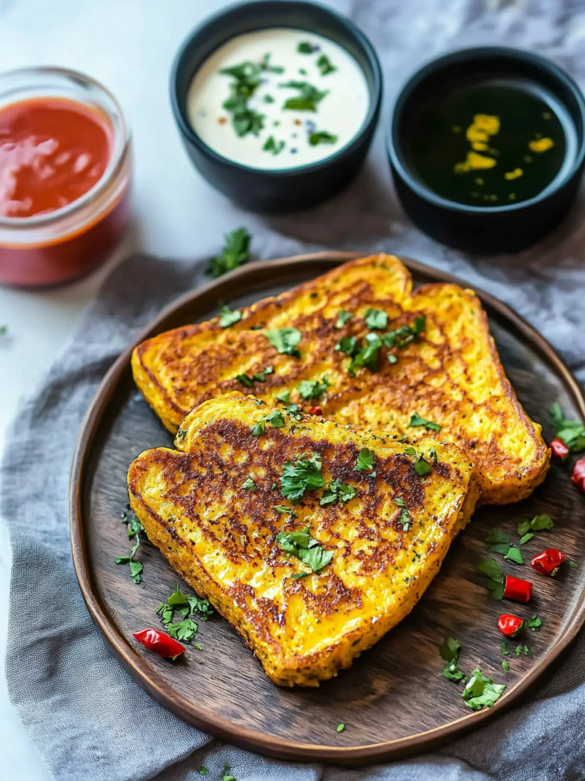Masala French Toast with Turmeric & Chili
