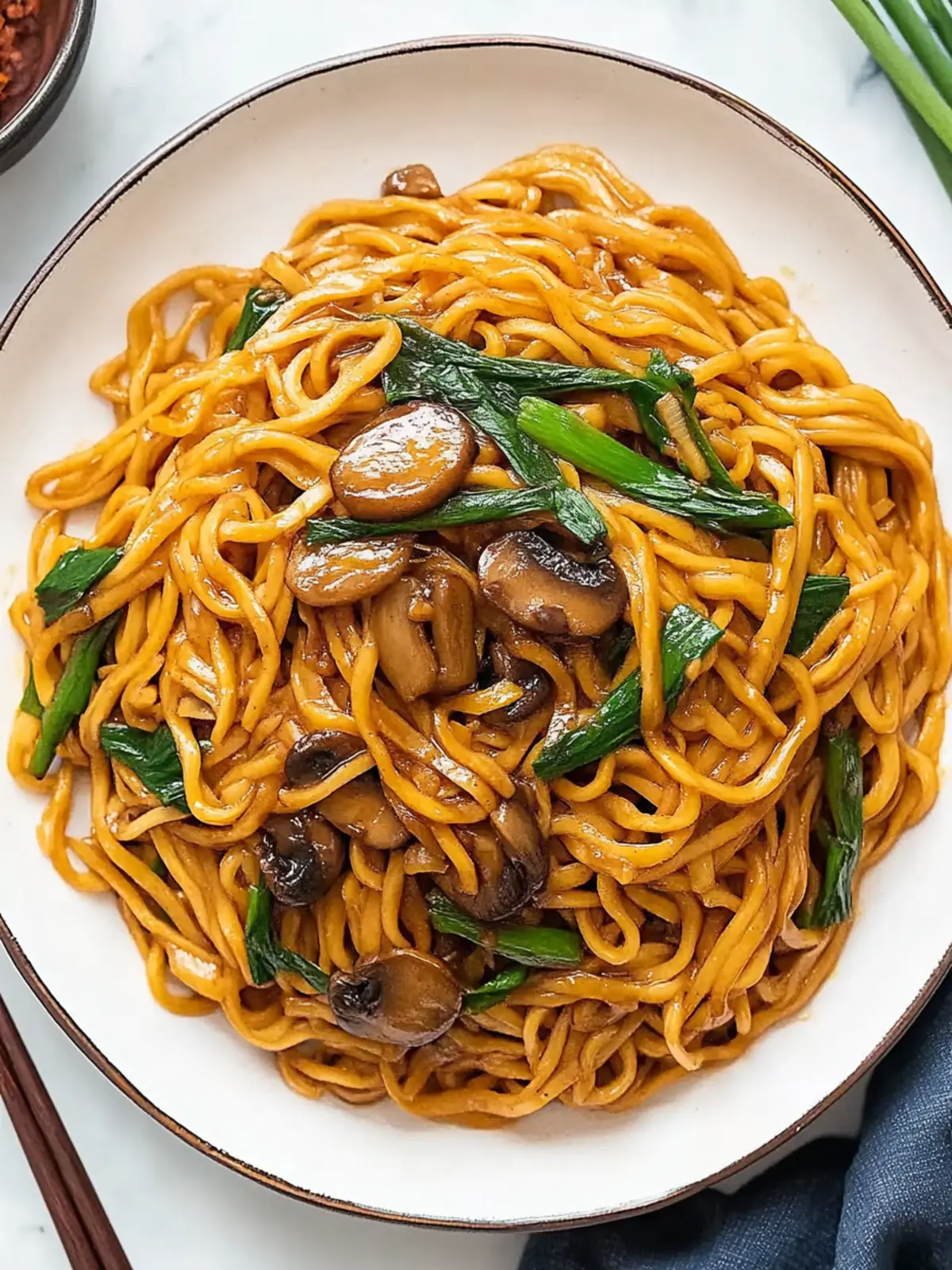 Delicious Braised E-Fu Noodles With Mushrooms in 30 Minutes 2 Braised E-Fu Noodles With Mushrooms