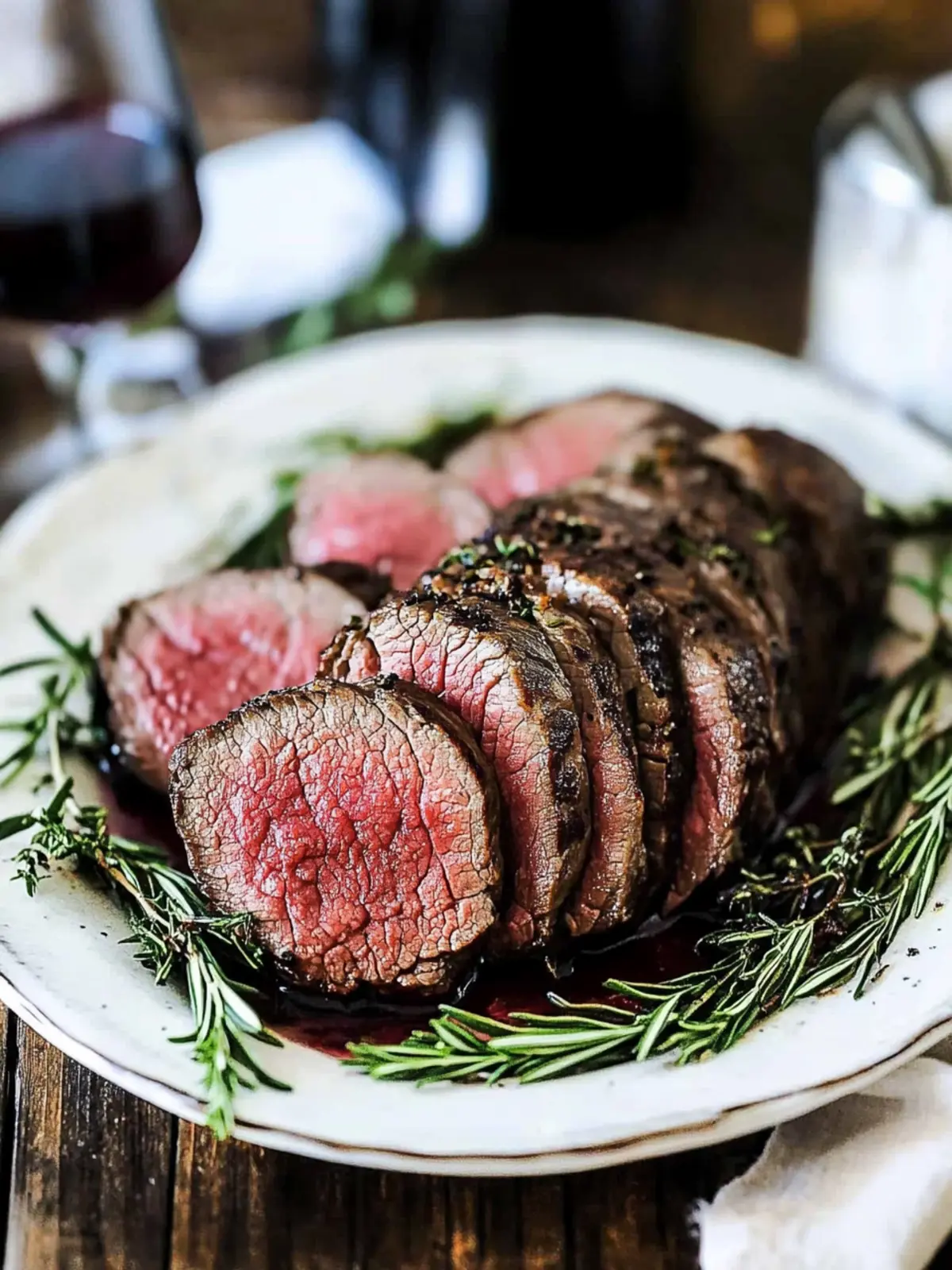 Beef Tenderloin with Red Wine Sauce