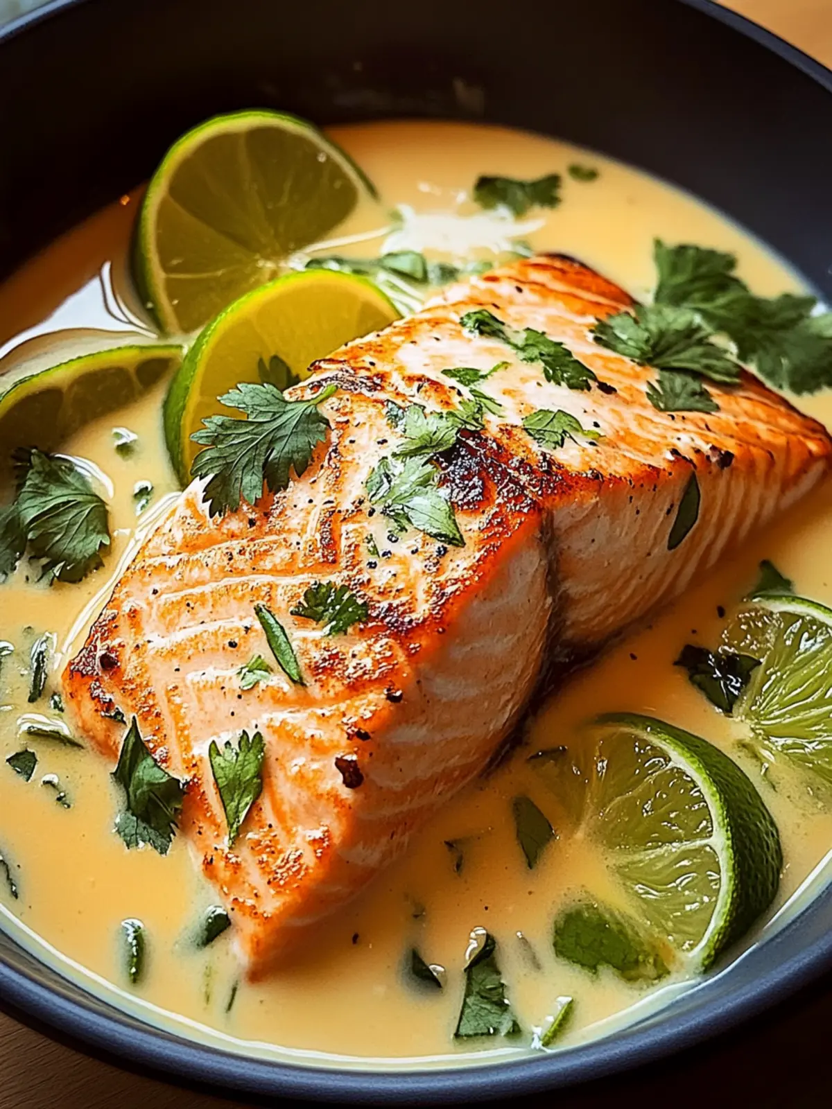 Poached Salmon in Coconut Lime Sauce