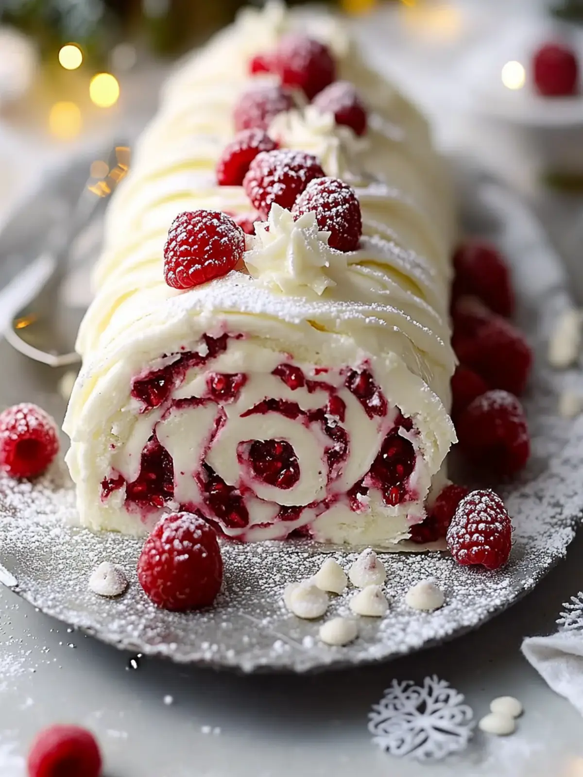 Indulge in this White Chocolate Raspberry Yule Log Delight 2 White Chocolate Raspberry Yule Log