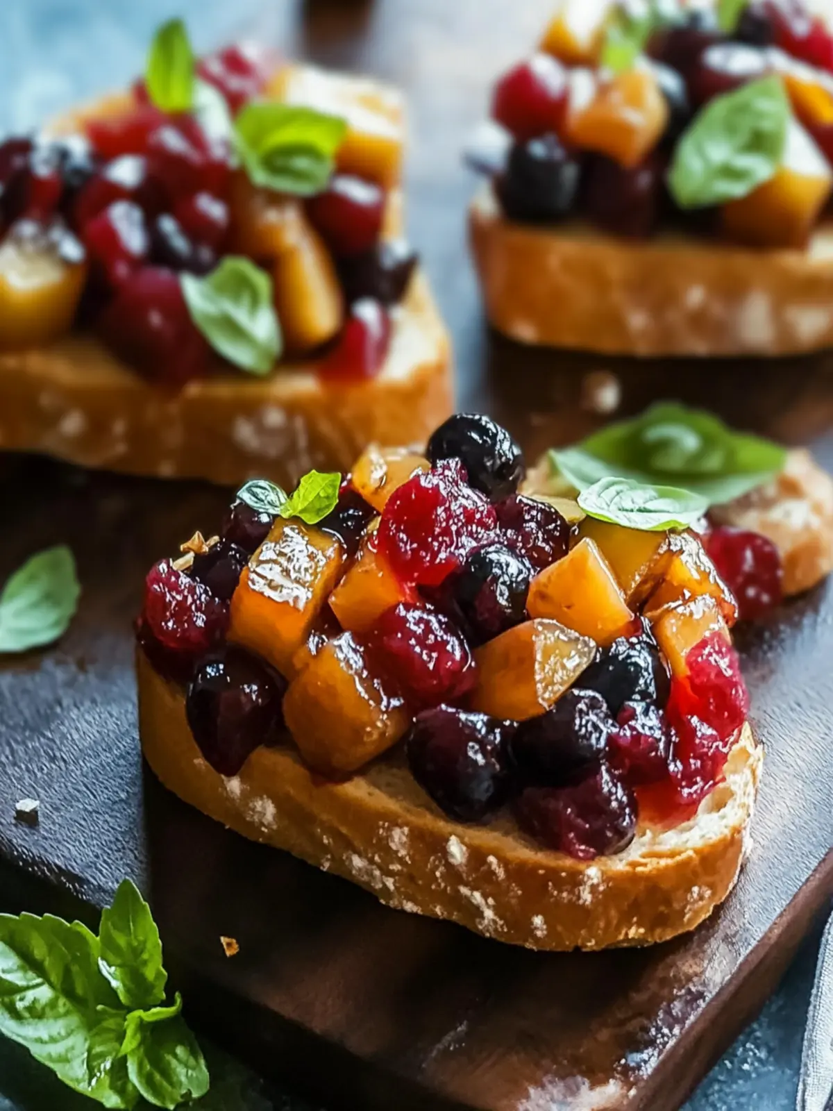 Pan-Seared Fruitcake Bruschetta