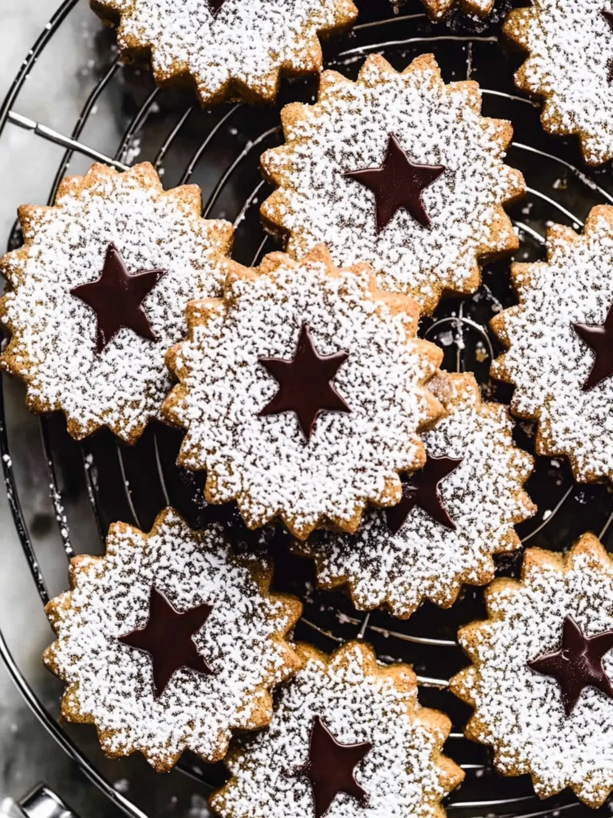 Chocolate Chai Linzer Cookies
