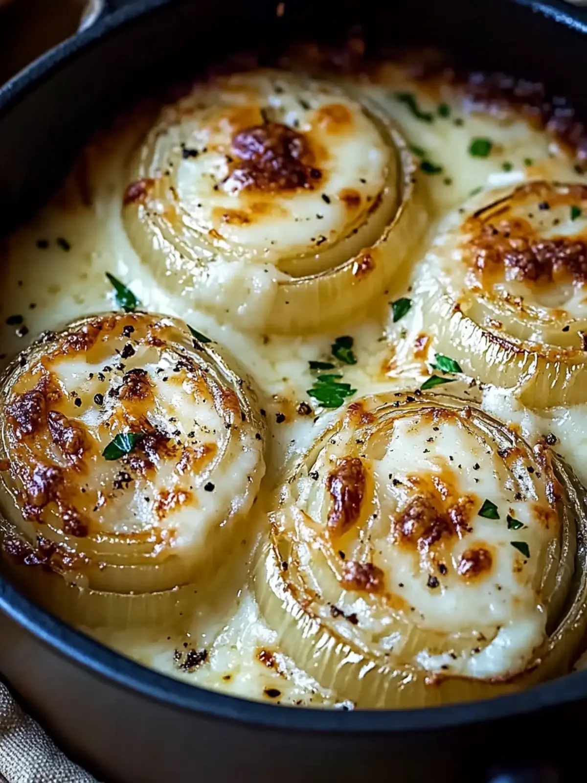 Creamy Baked Onions with Asiago Cheese
