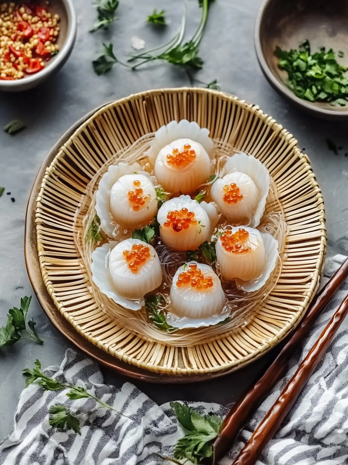 Steamed Scallops with Glass Noodles