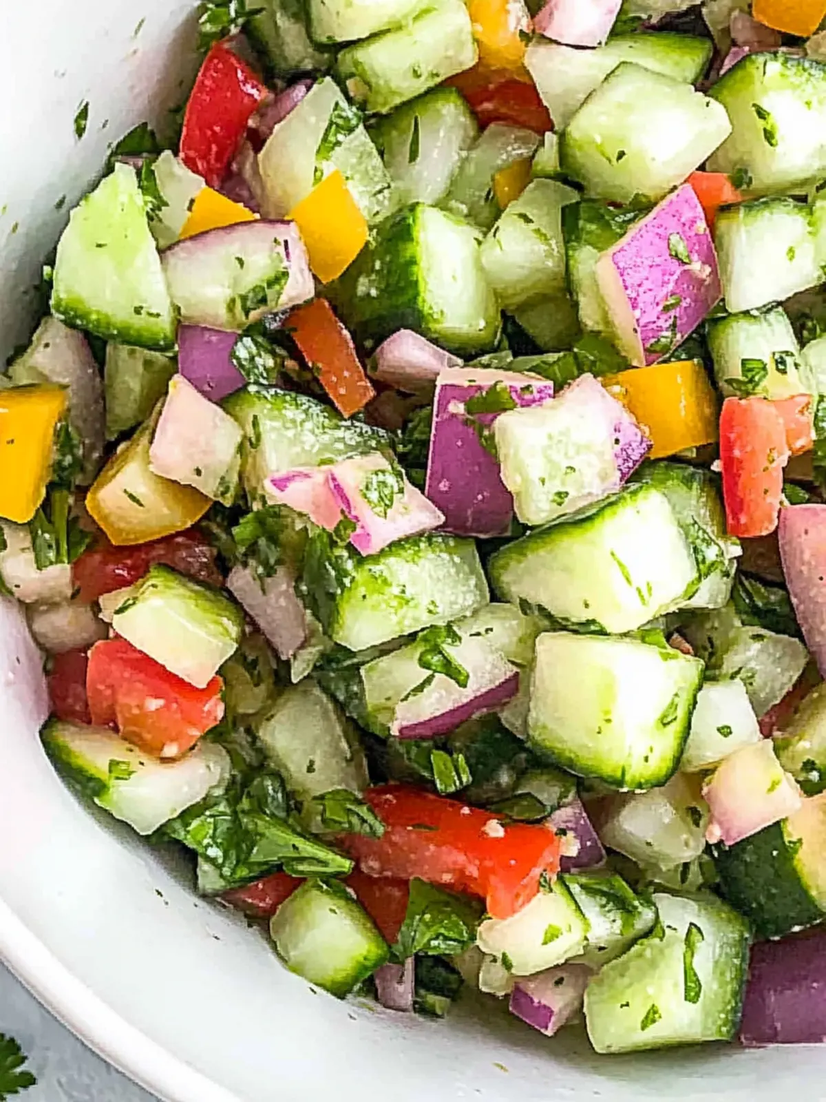 Low Carb Chopped Cucumber Garden Salad