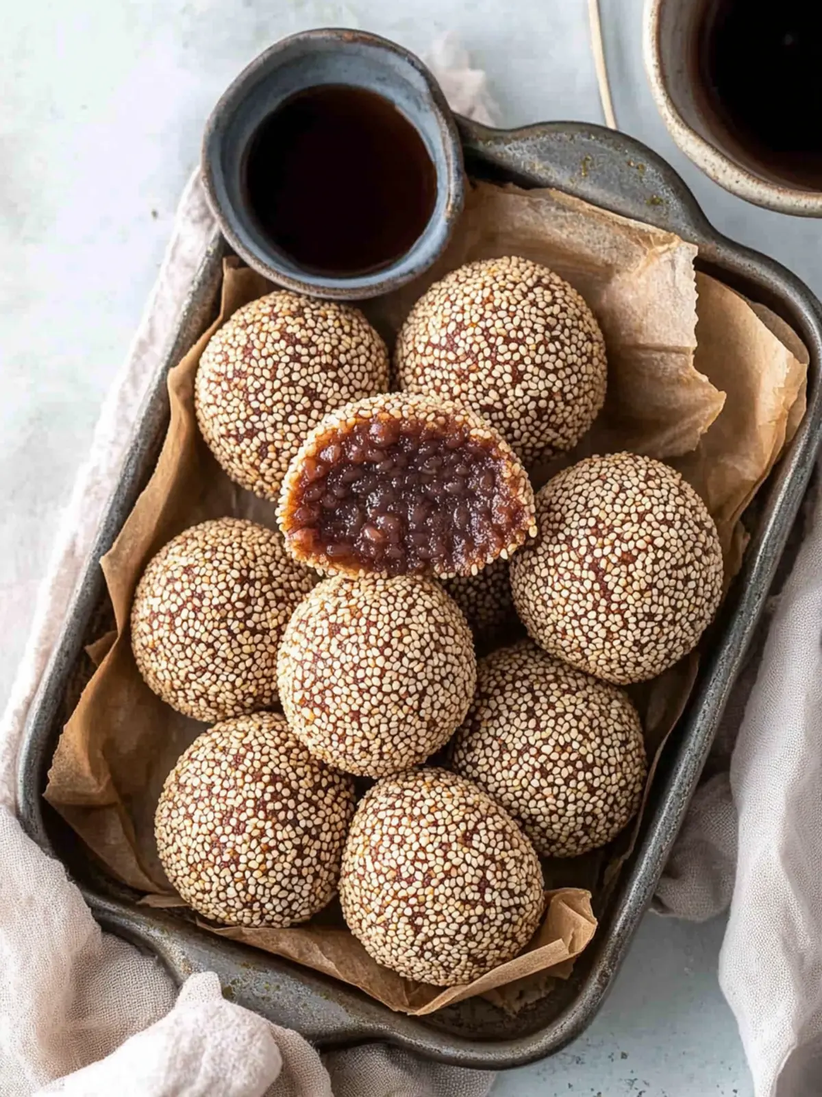 Delicious Red Bean Sesame Balls: A Sweet Homemade Treat 3 Red Bean Sesame Balls