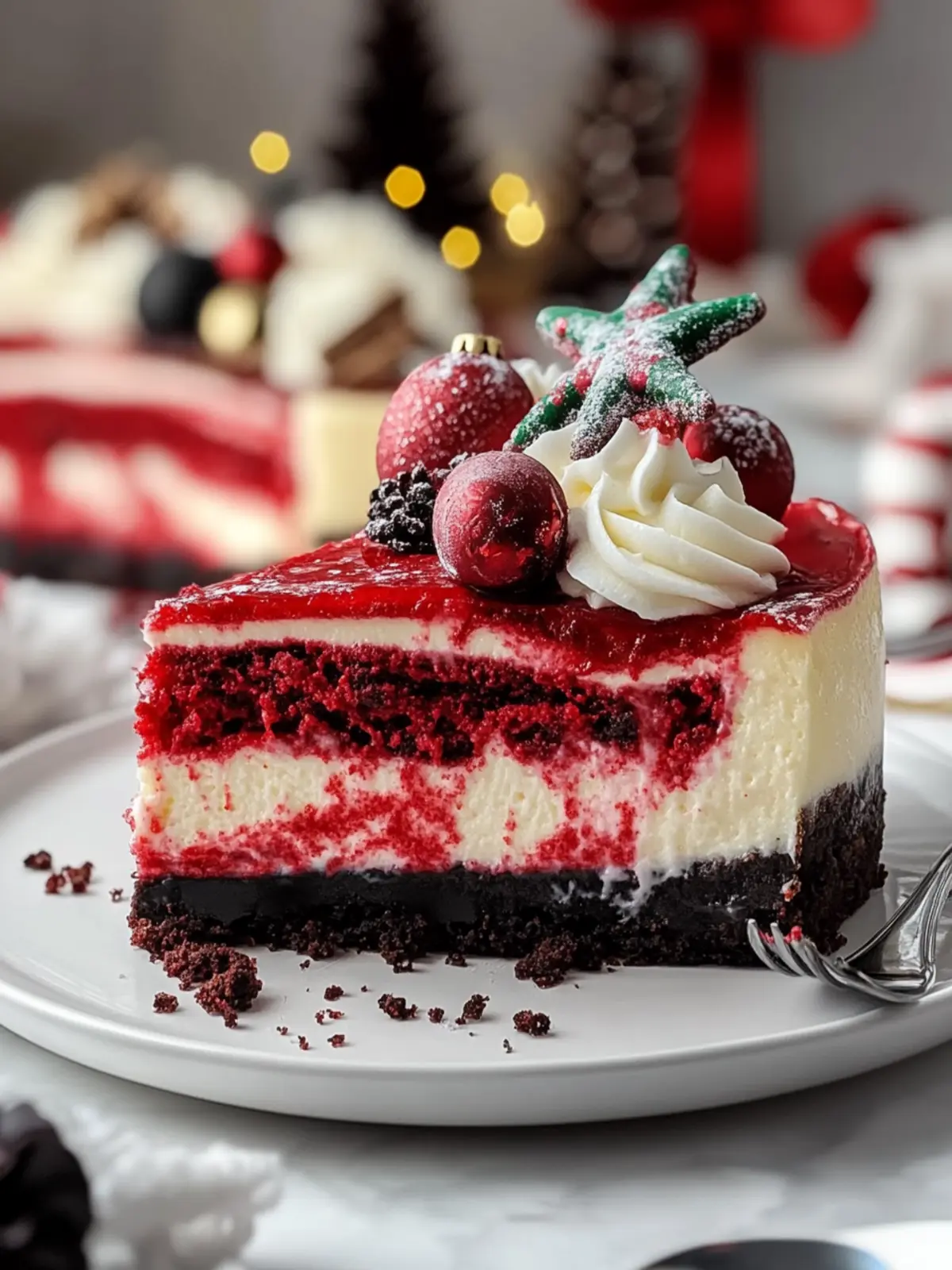 Christmas Red Velvet Cheesecake
