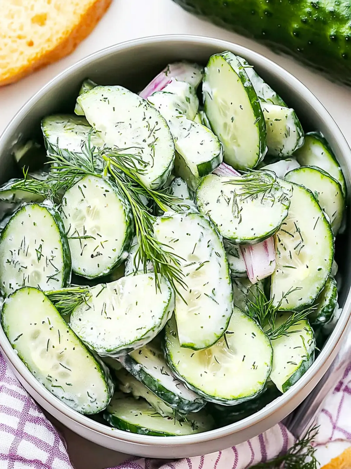 Crisp Cucumber Dill Salad with Creamy Yogurt Delight 2 Cucumber Dill Salad