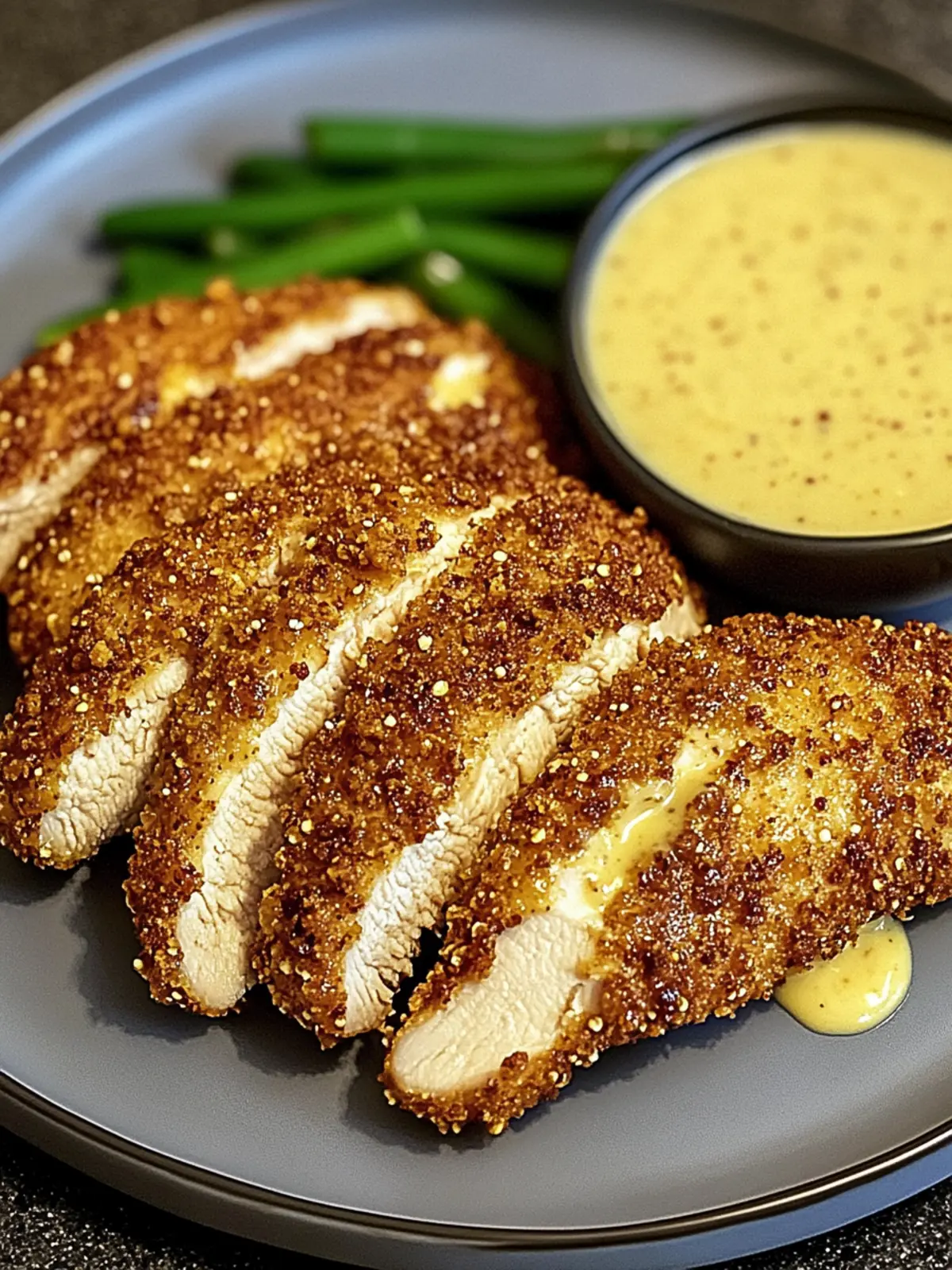 Pretzel Crusted Chicken with Cheddar Mustard Sauce