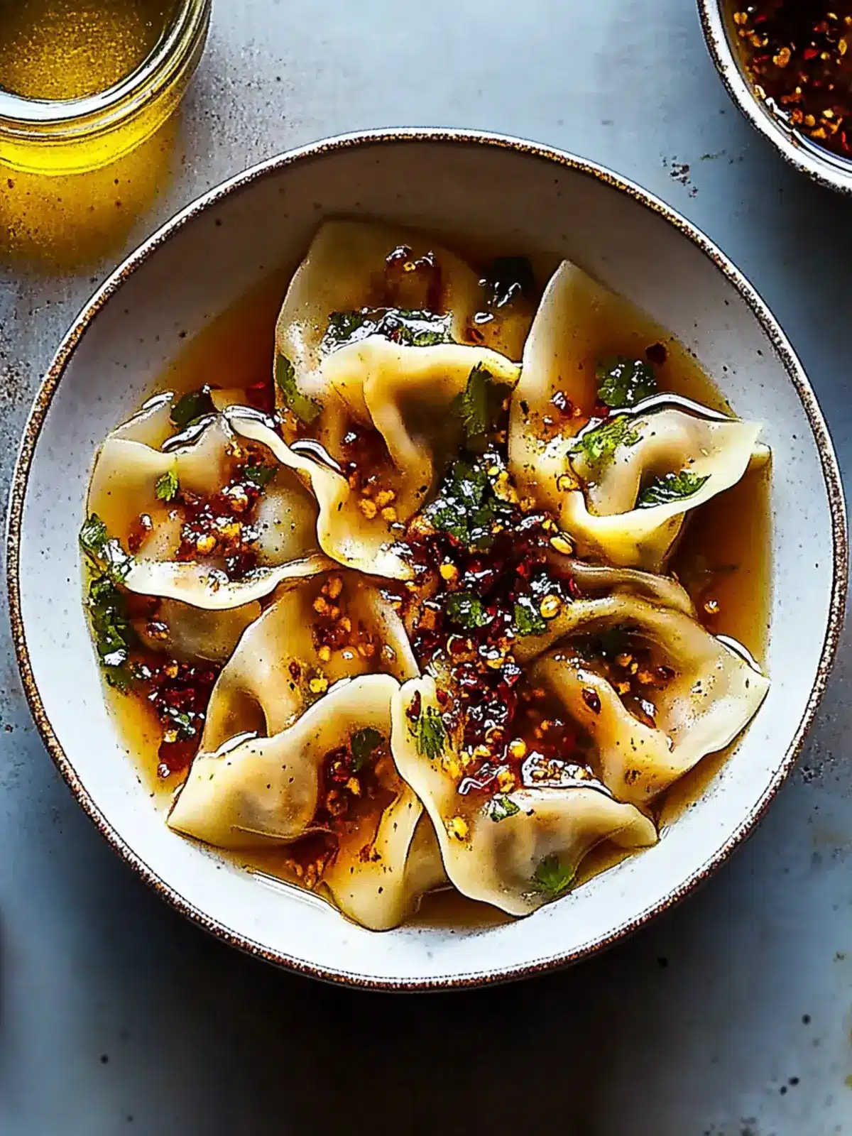 Spicy Won Tons With Chile Oil