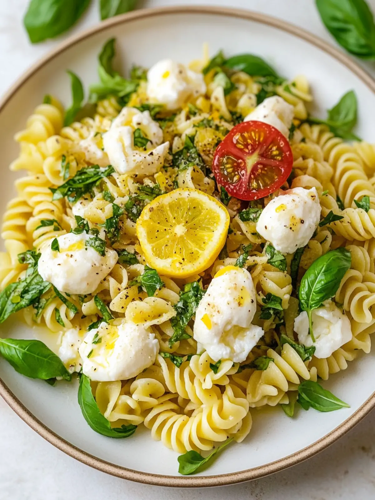 Lemon Burrata Pasta Salad for a Bright Summer Feast 3 Lemon Burrata Pasta Salad